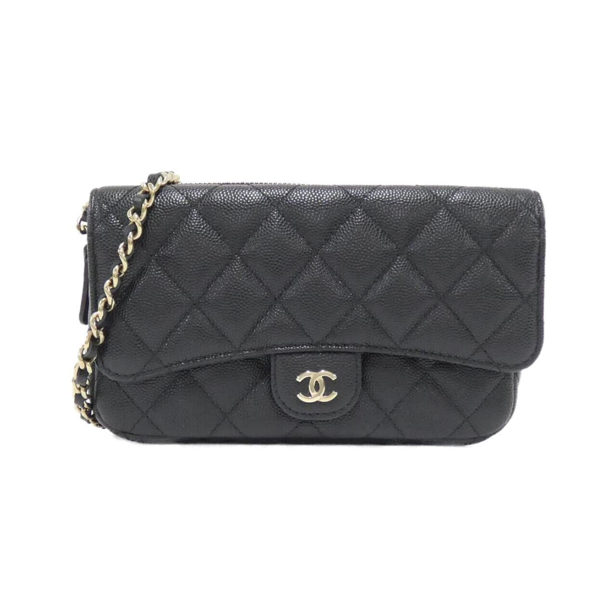 Chanel Black Caviar Leather Shoulder Bag (Pre-Owned)