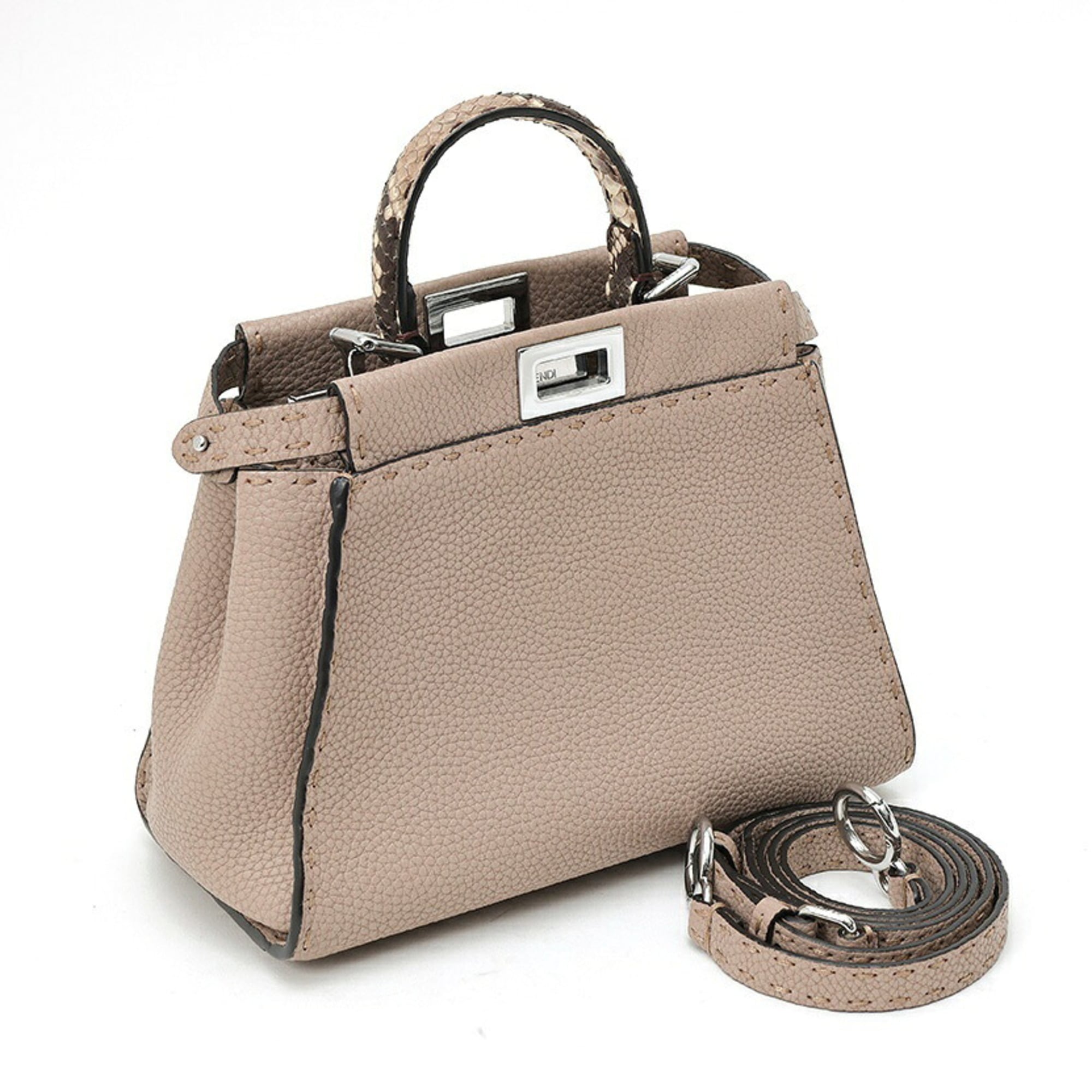 Fendi Grayish Leather Handbag (Pre-Owned)