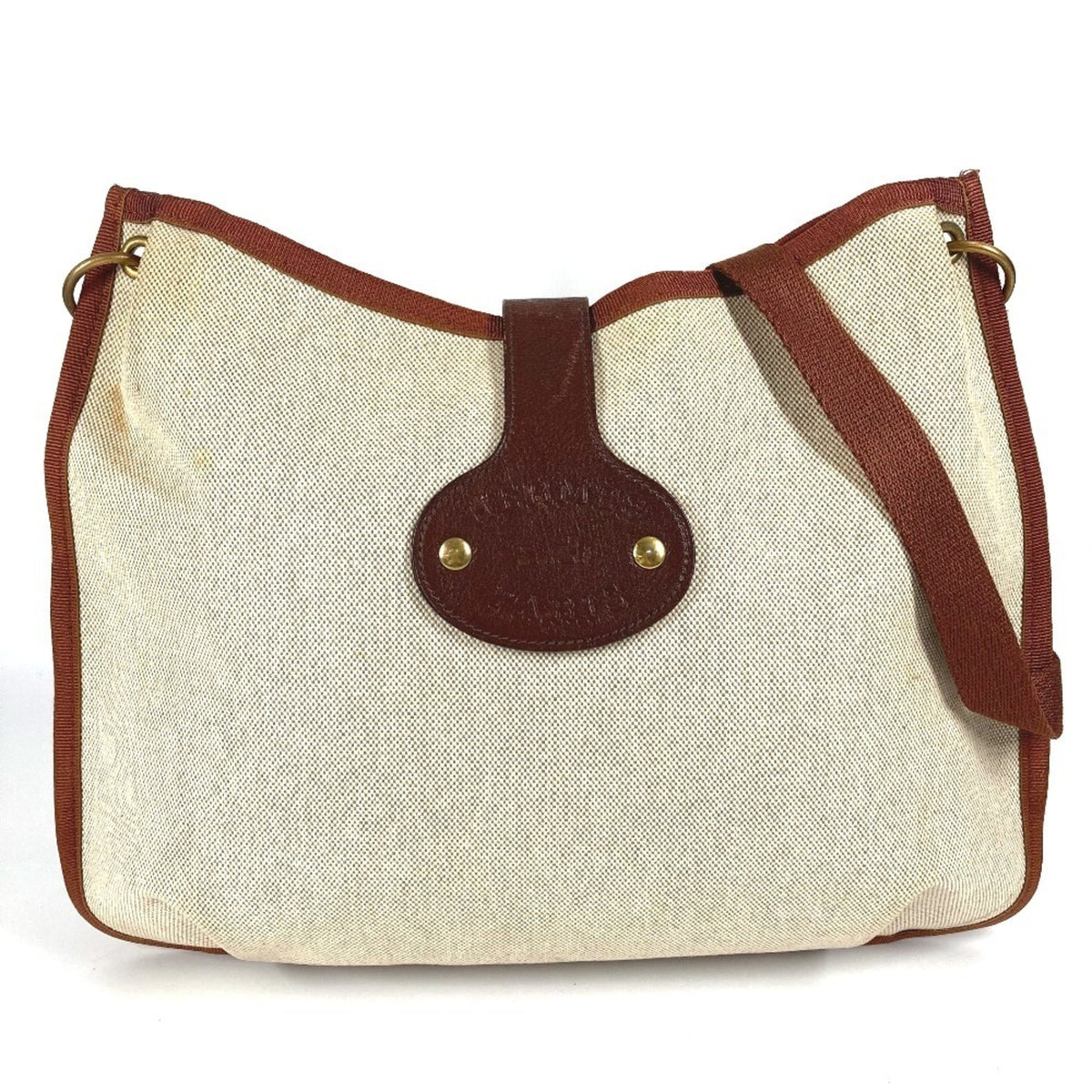 Hermes Beige Toile H Pochette Shoulder Bag (Pre-Owned)