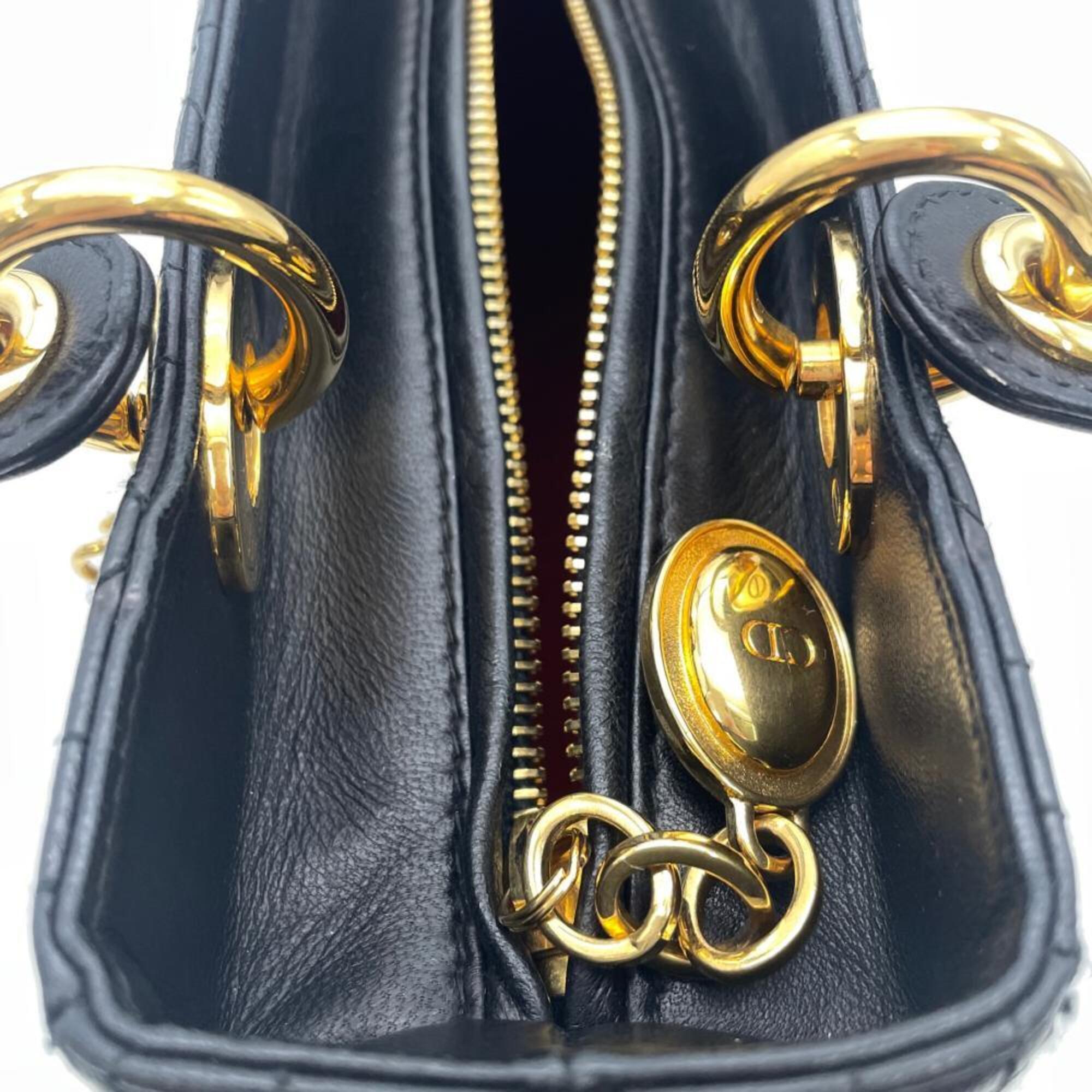 Christian Dior Black Leather Handbag (Pre-Owned)