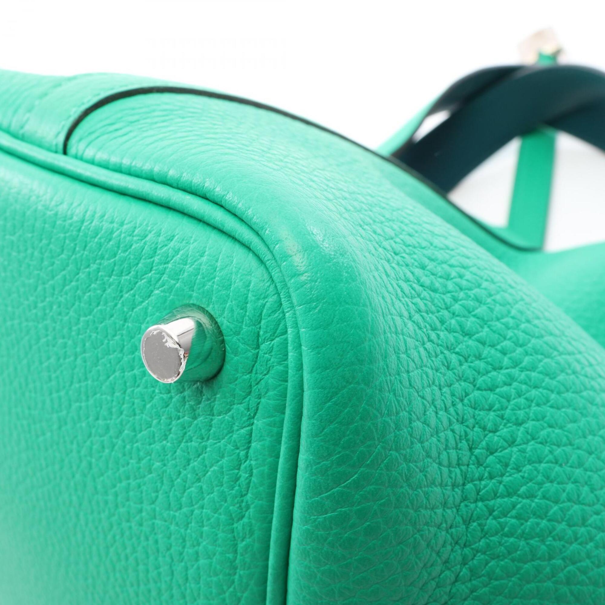 Hermes Green Taurillon Clemence Leather Swift Leather Handbag (Pre-Owned)