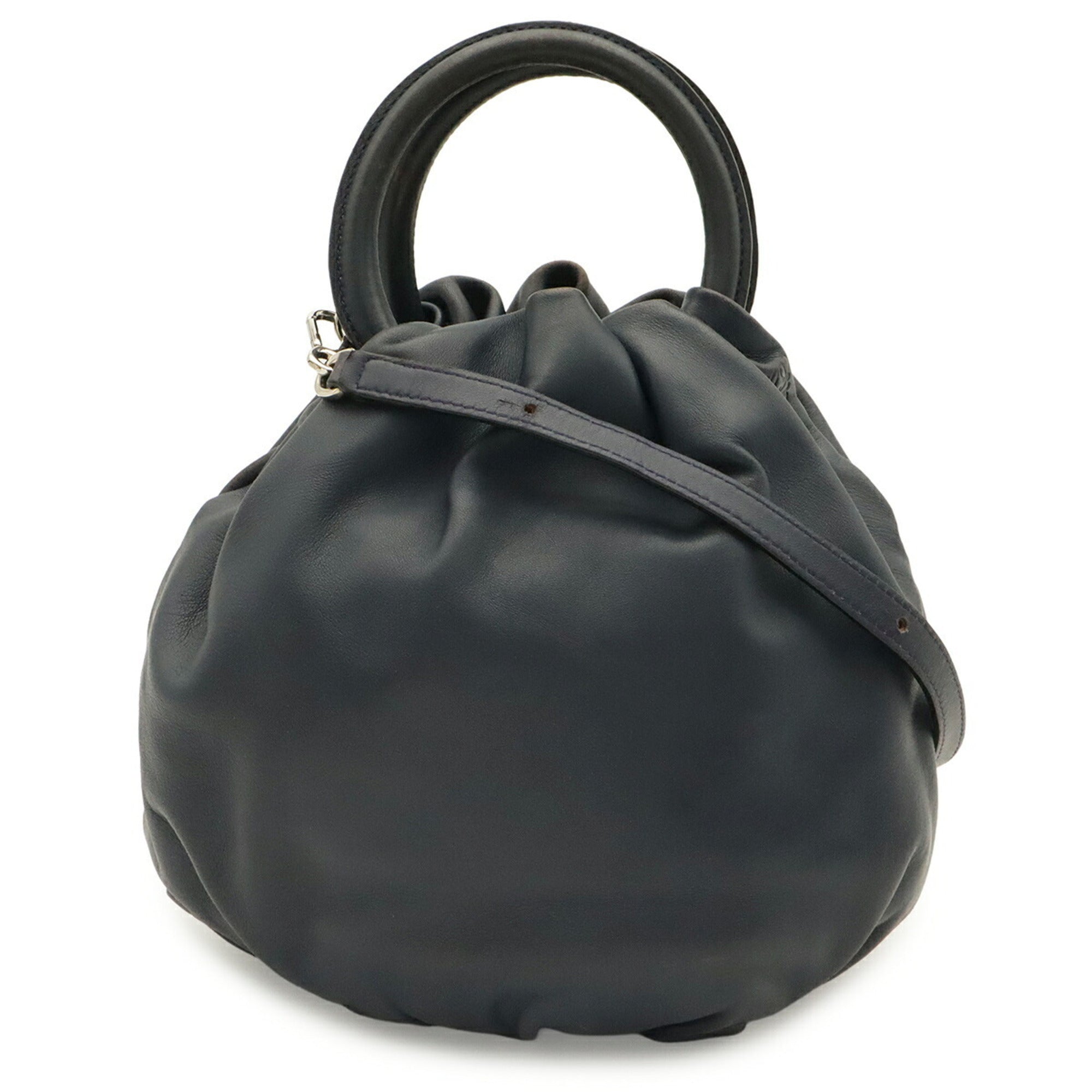 Loewe Navy Leather Handbag Shoulder Bag (Pre-Owned)