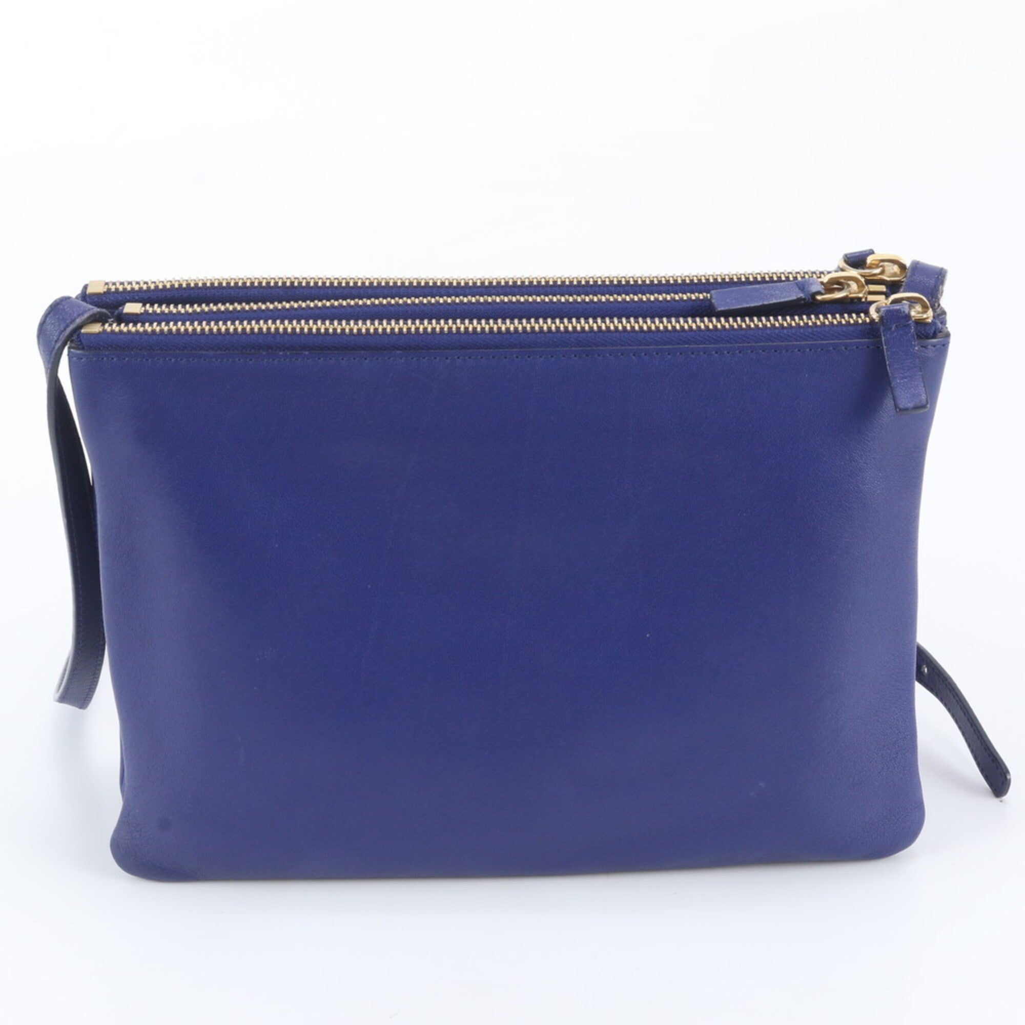 Celine Navy Leather Handbag Shoulder Bag Tote Bag (Pre-Owned)