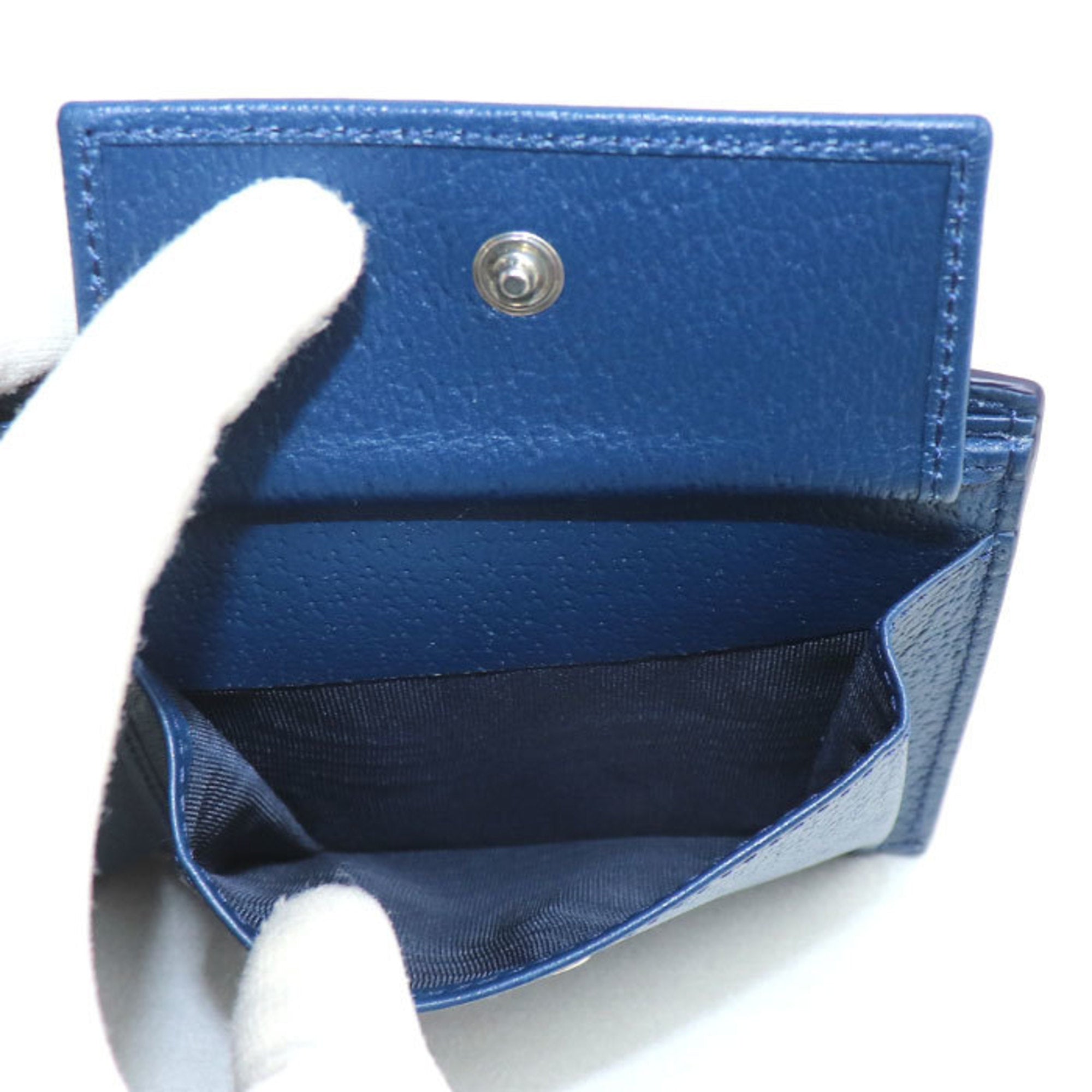 Gucci Beige Navy Gg Supreme Wallet (Bi-Fold) (Pre-Owned)