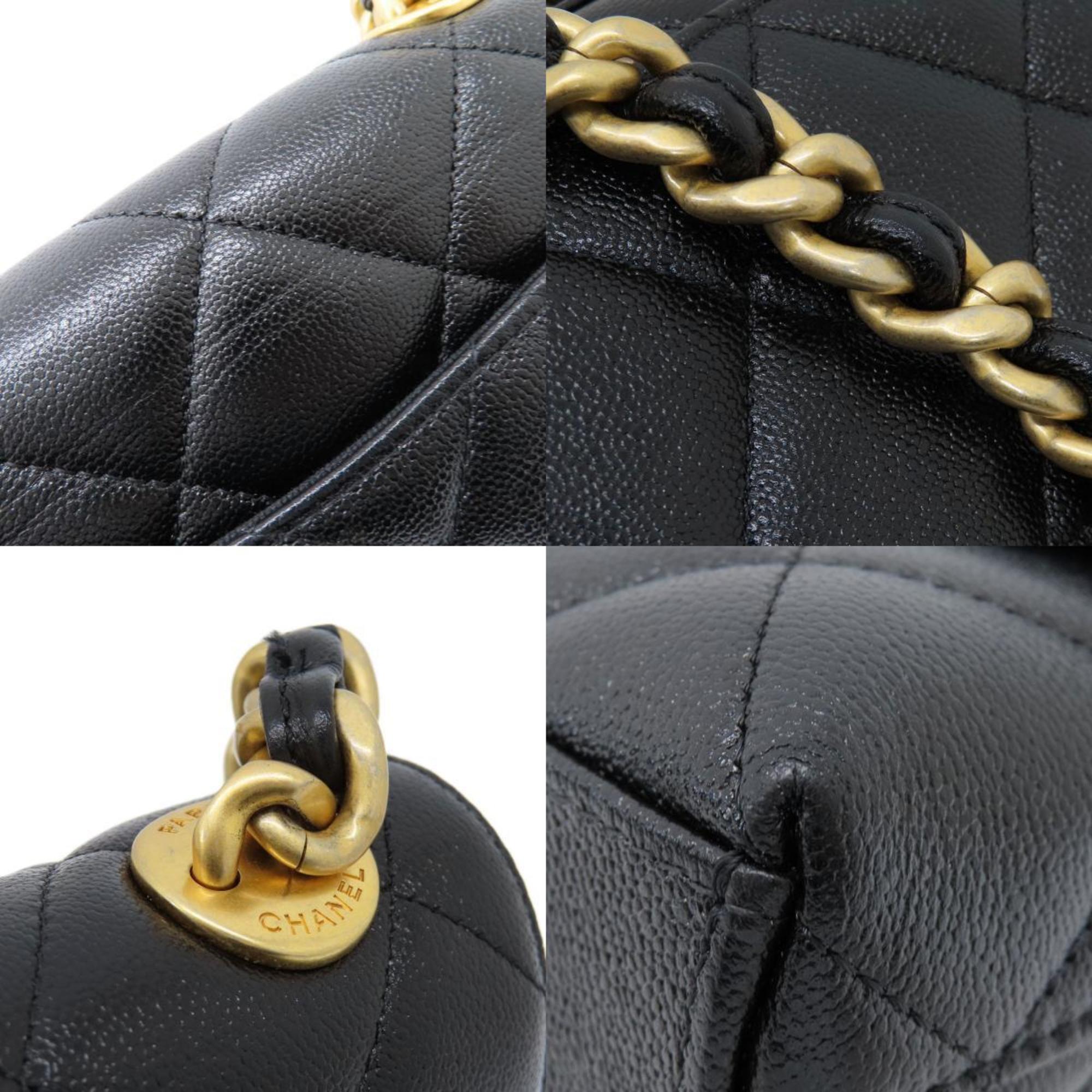 Chanel Black Caviar Leather Shoulder Bag (Pre-Owned)