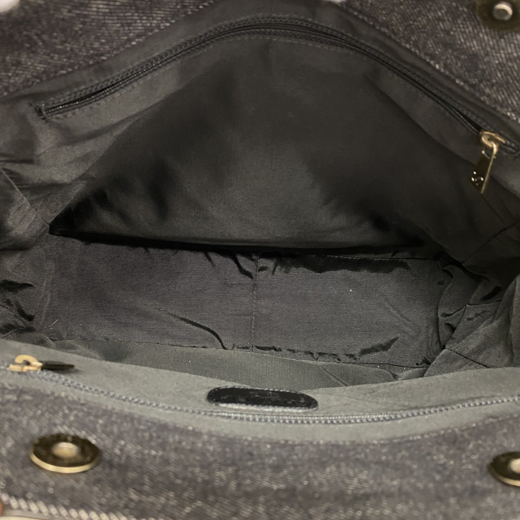 Chanel Black Brown Denim Tote Bag (Pre-Owned)