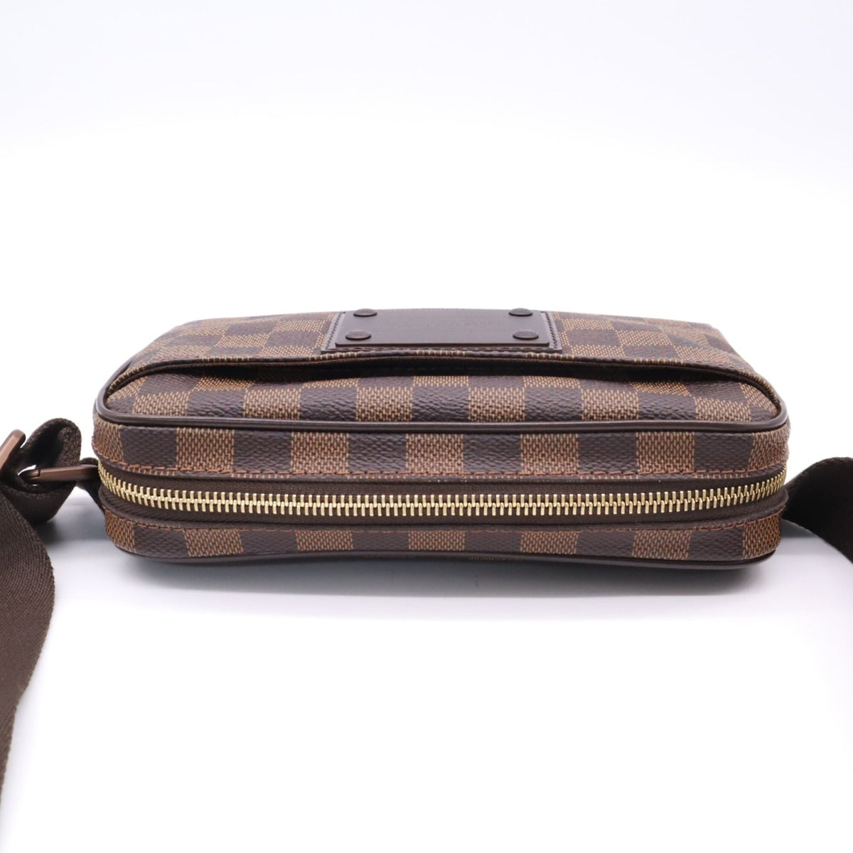 Louis Vuitton Beige Brown Coated Canvas Leather Sling Bag (Pre-Owned)
