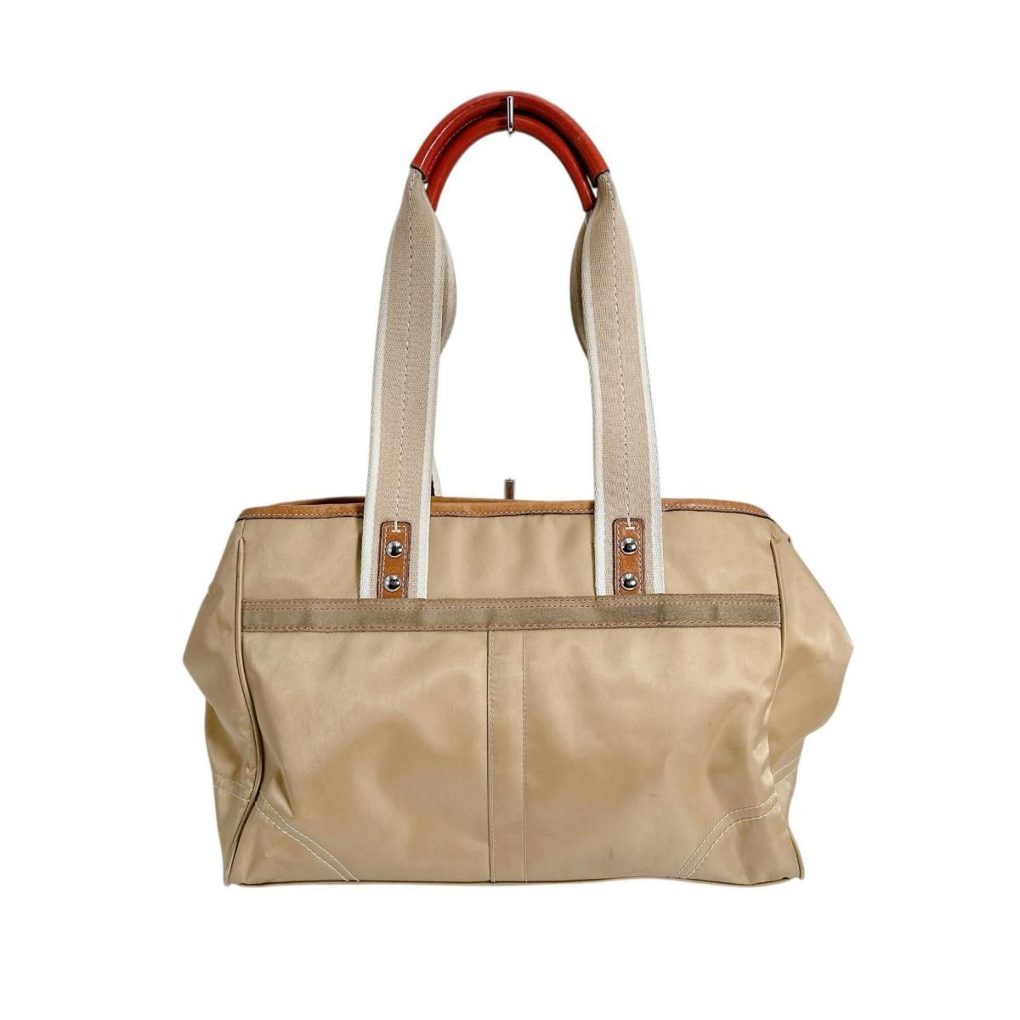 Coach Gold Signature Line Handbag Tote Bag (Pre-Owned)