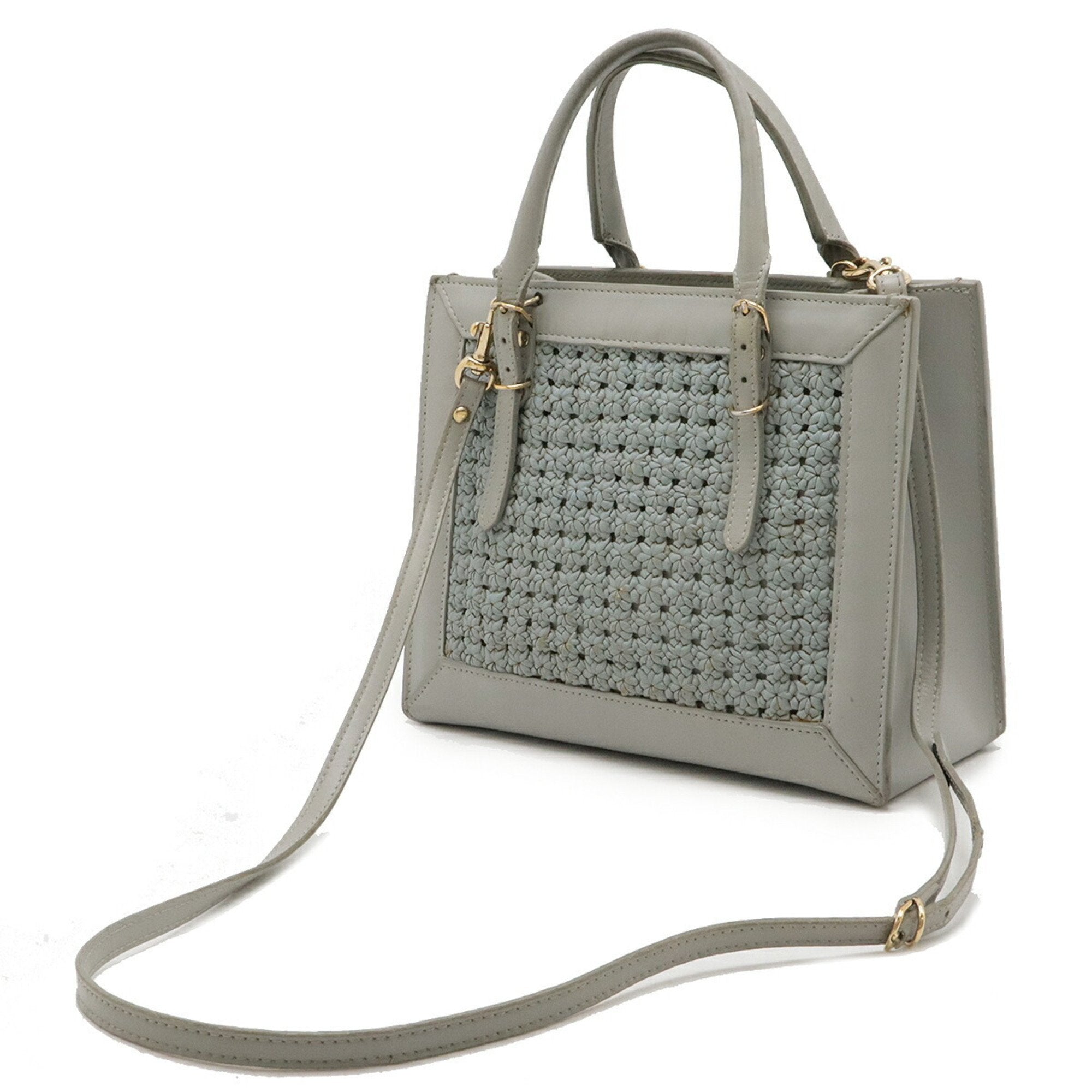 Balenciaga Paper Light Blue Gray Paper Handbag Shoulder Bag (Pre-Owned)