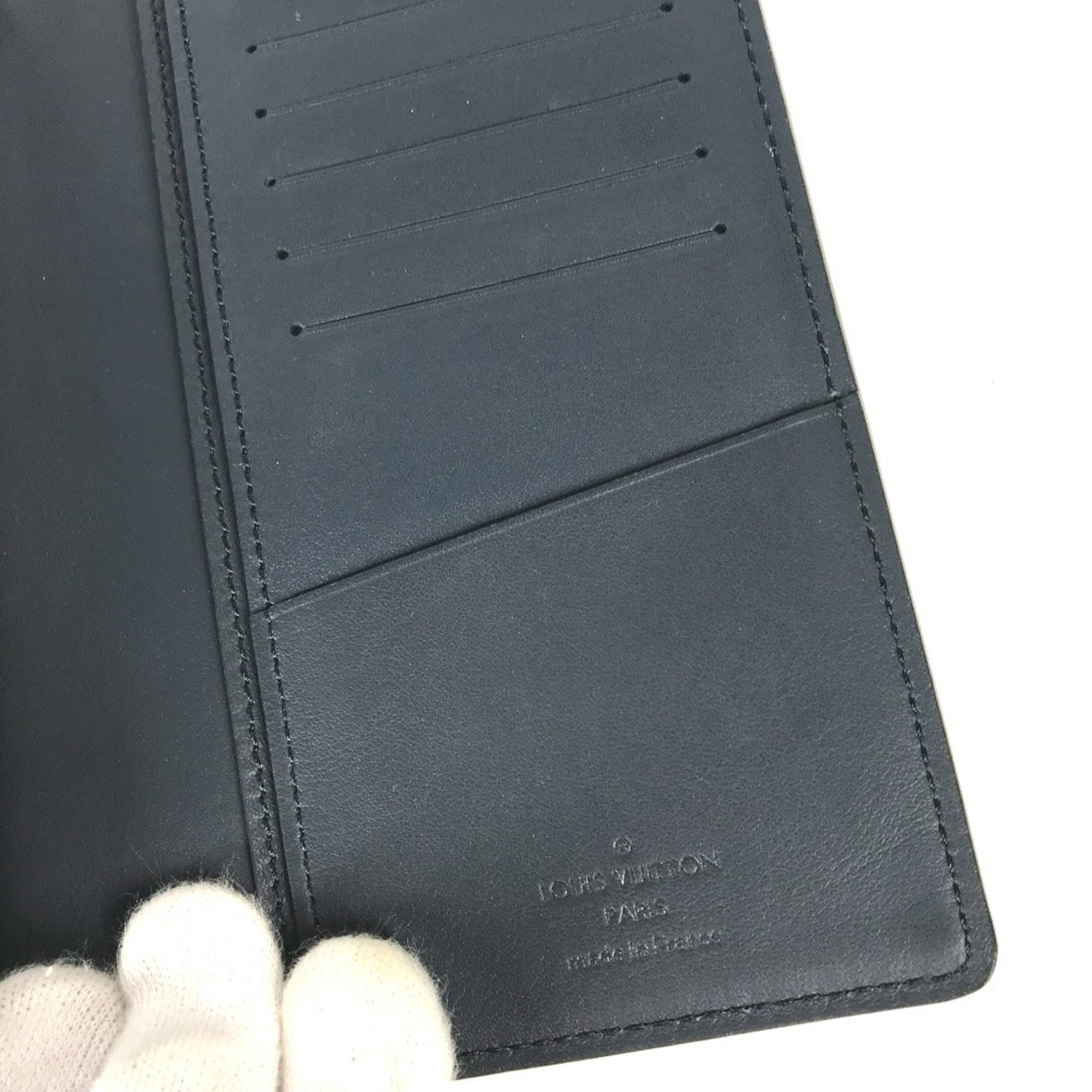 Louis Vuitton Ombre Navy Leather Long Wallet (Bi-Fold) (Pre-Owned)
