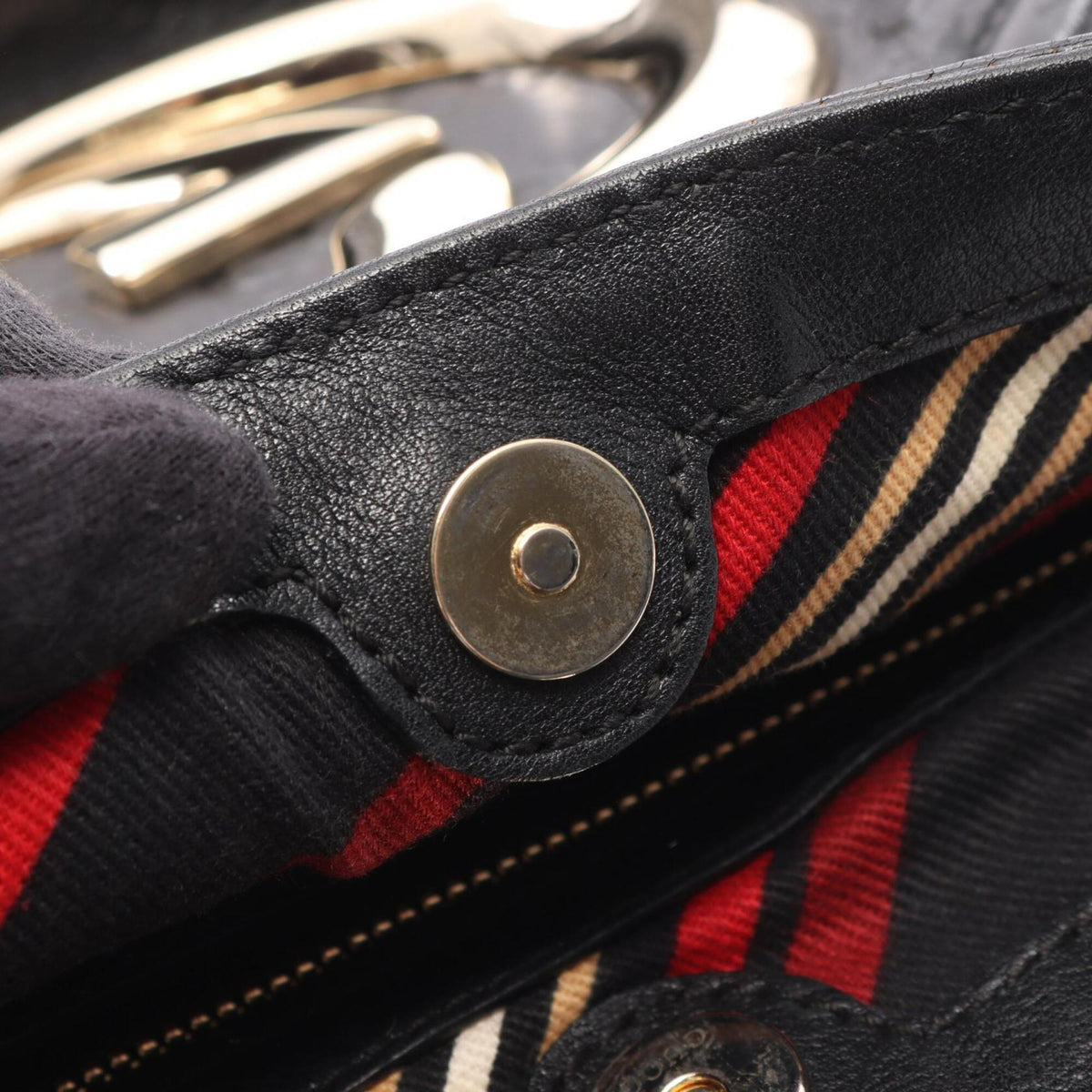 Gucci Black Leather Handbag Shoulder Bag (Pre-Owned)