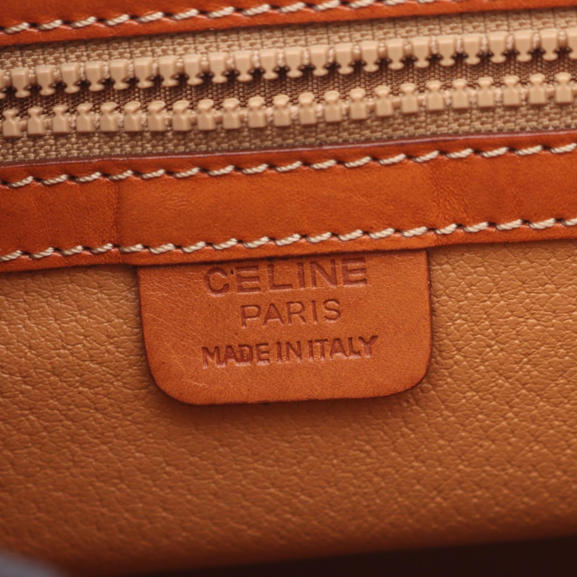 Celine Macadam Brown Coated Canvas Handbag (Pre-Owned)