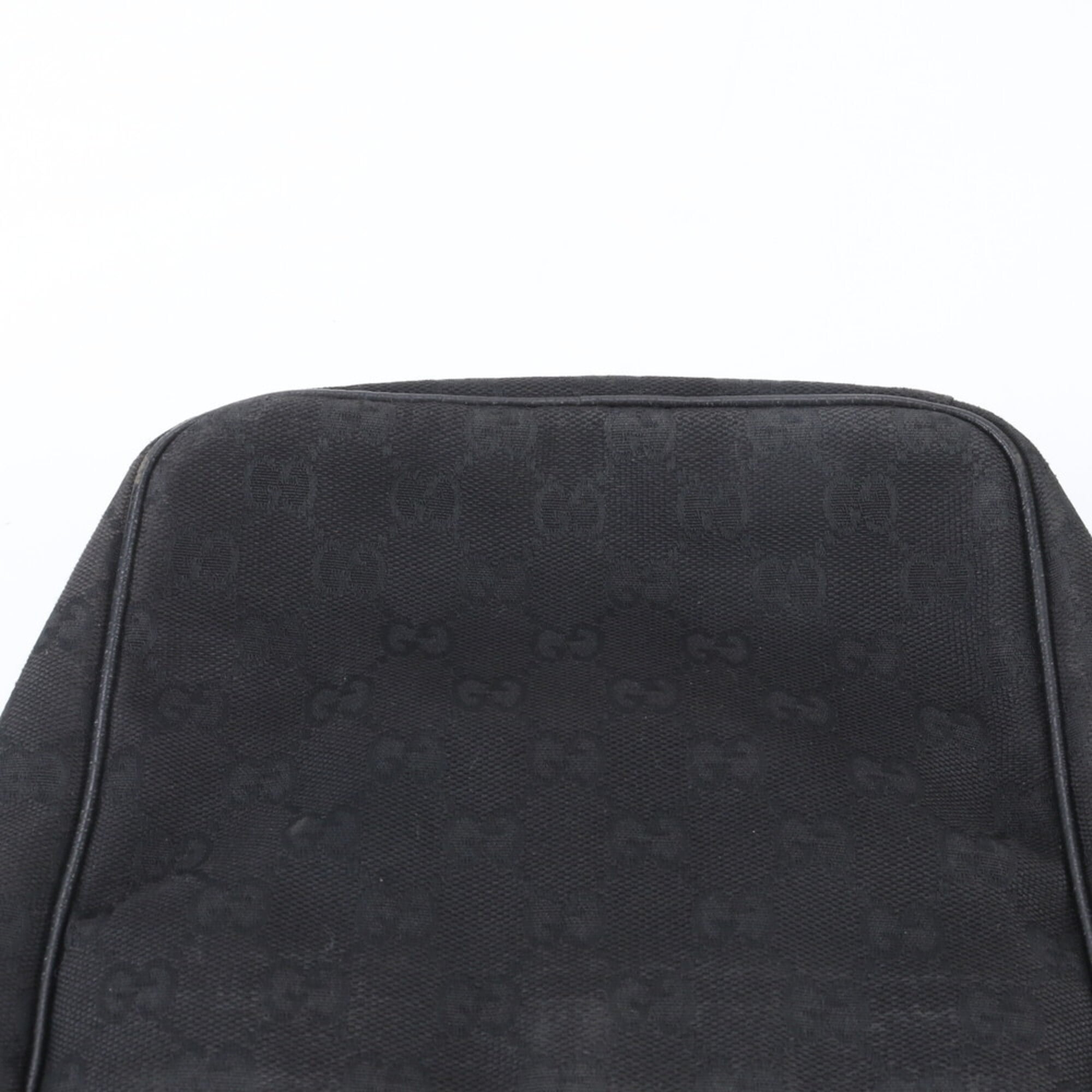 Gucci Gg Canvas Black Leather Canvas Shoulder Bag (Pre-Owned)