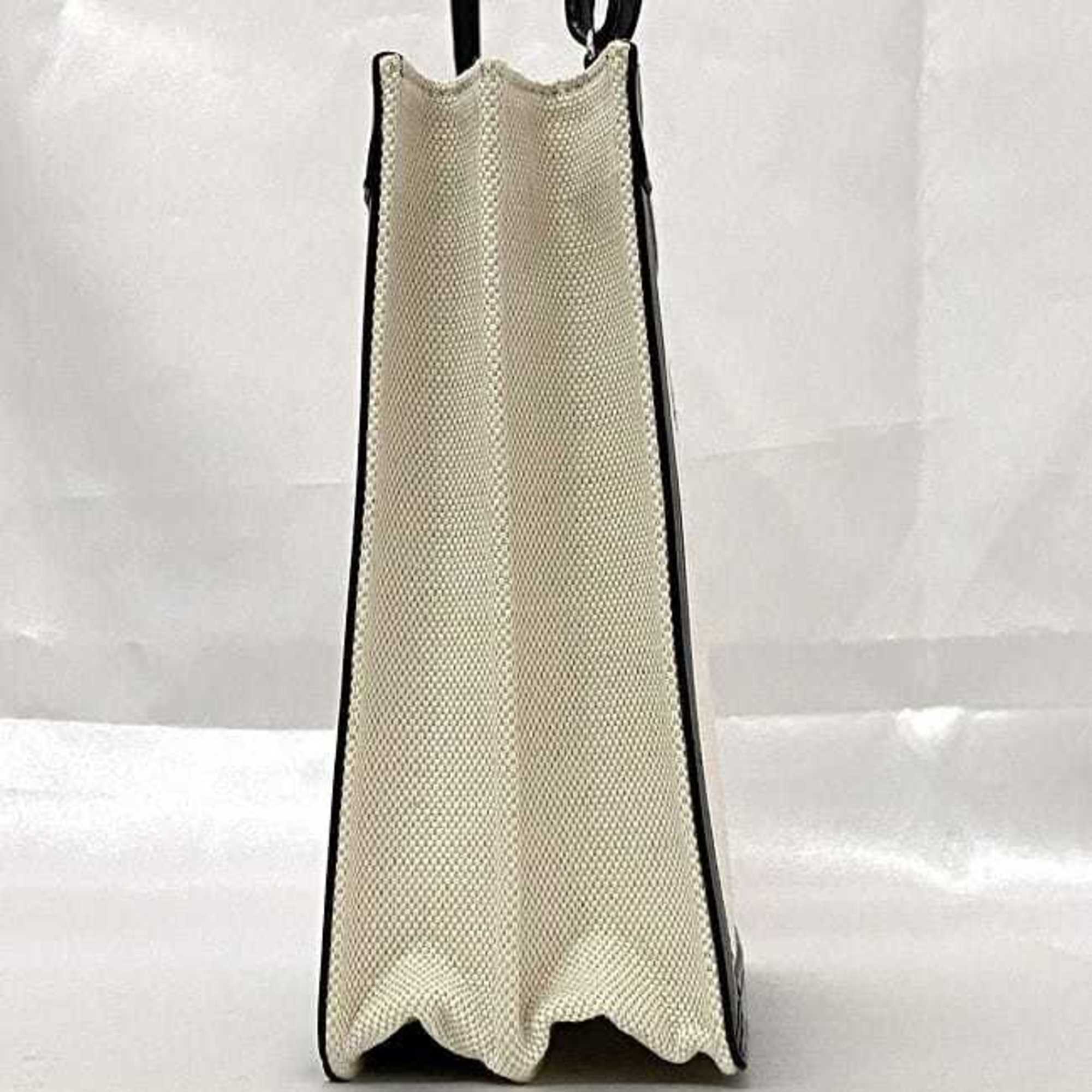 Balenciaga Black White Canvas Shoulder Bag (Pre-Owned)