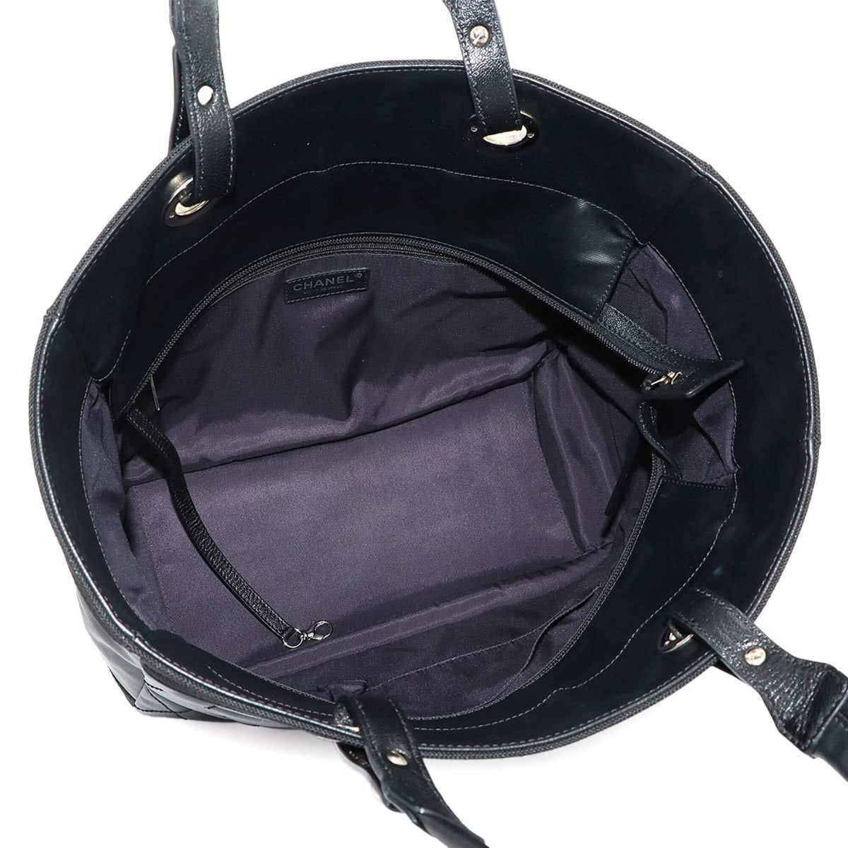 Chanel Black Nylon Pvc Leather Handbag Tote Bag (Pre-Owned)