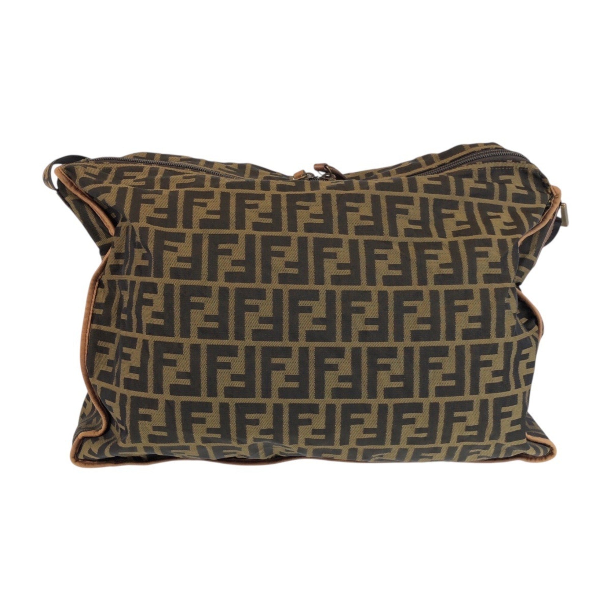 Fendi Brown Dark Brown Nylon Leather Messenger Bag Shoulder Bag (Pre-Owned)