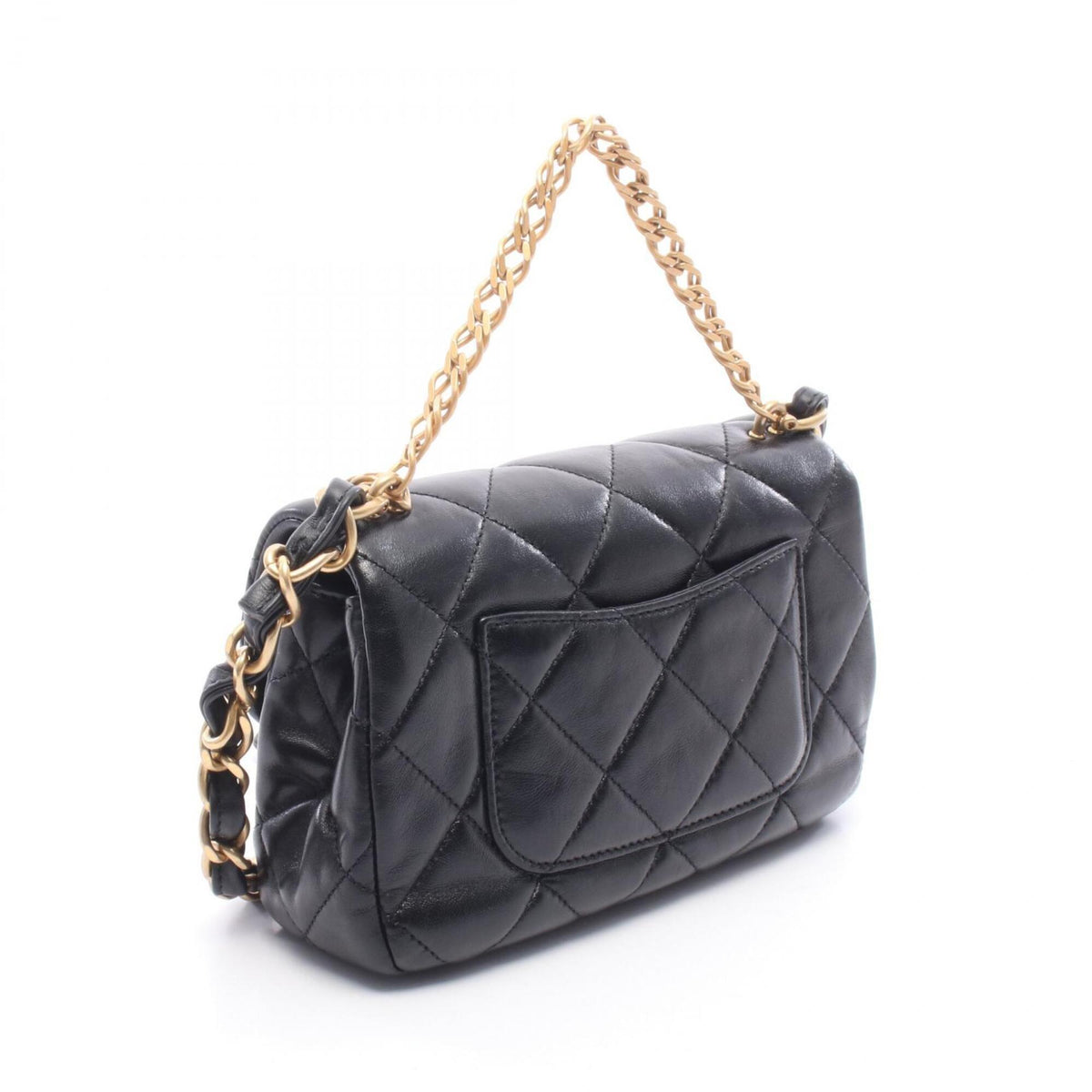 Chanel Matelasse Black Leather Handbag Shoulder Bag (Pre-Owned)