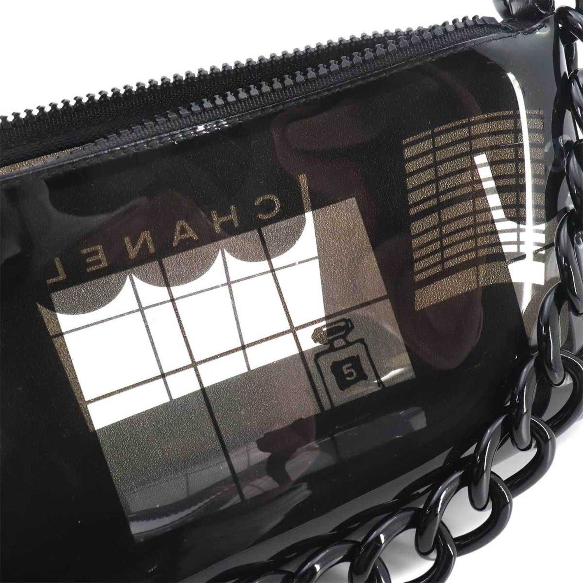 Chanel Black Clear Vinyl Shoulder Bag (Pre-Owned)