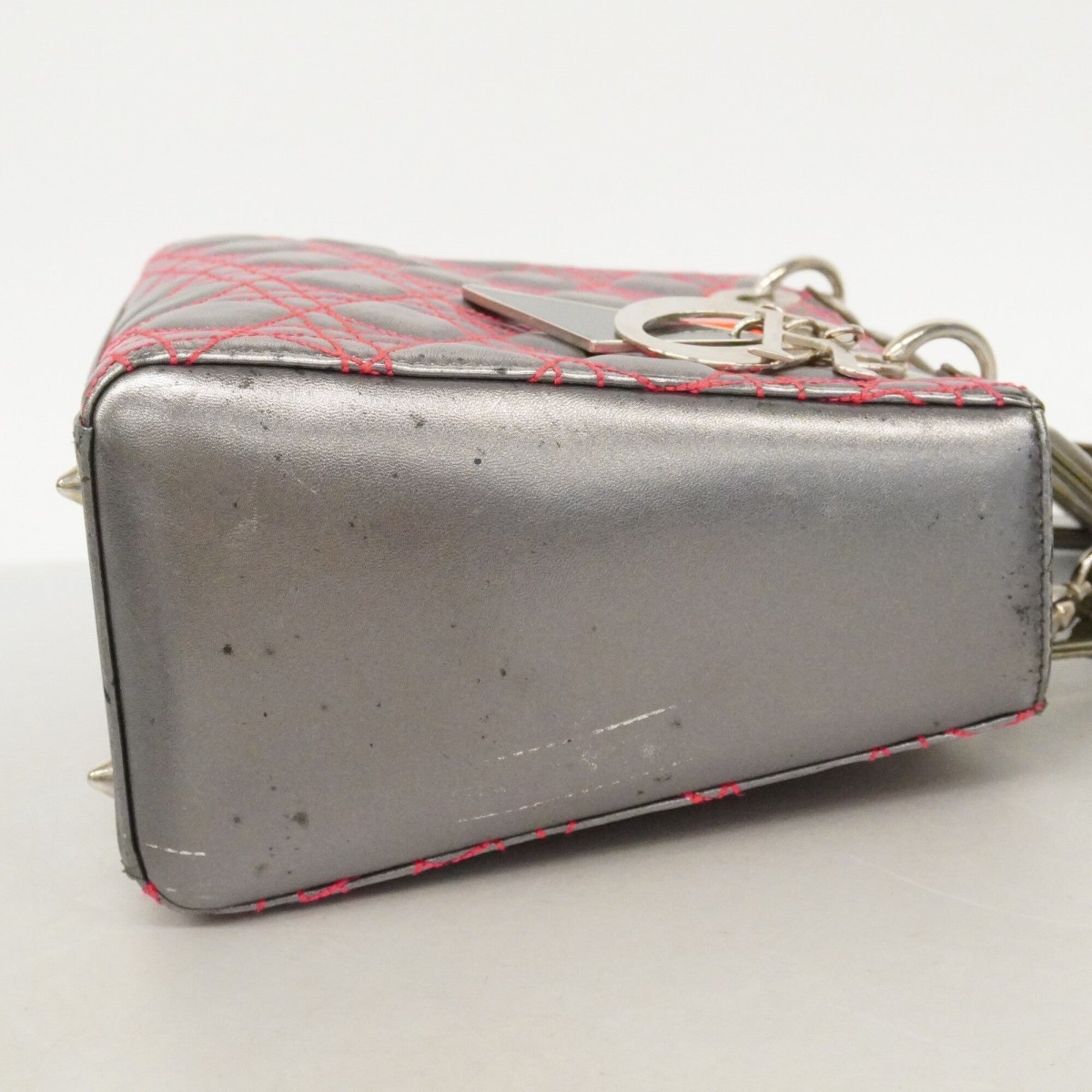 Christian Dior Pink Silver Leather Handbag (Pre-Owned)