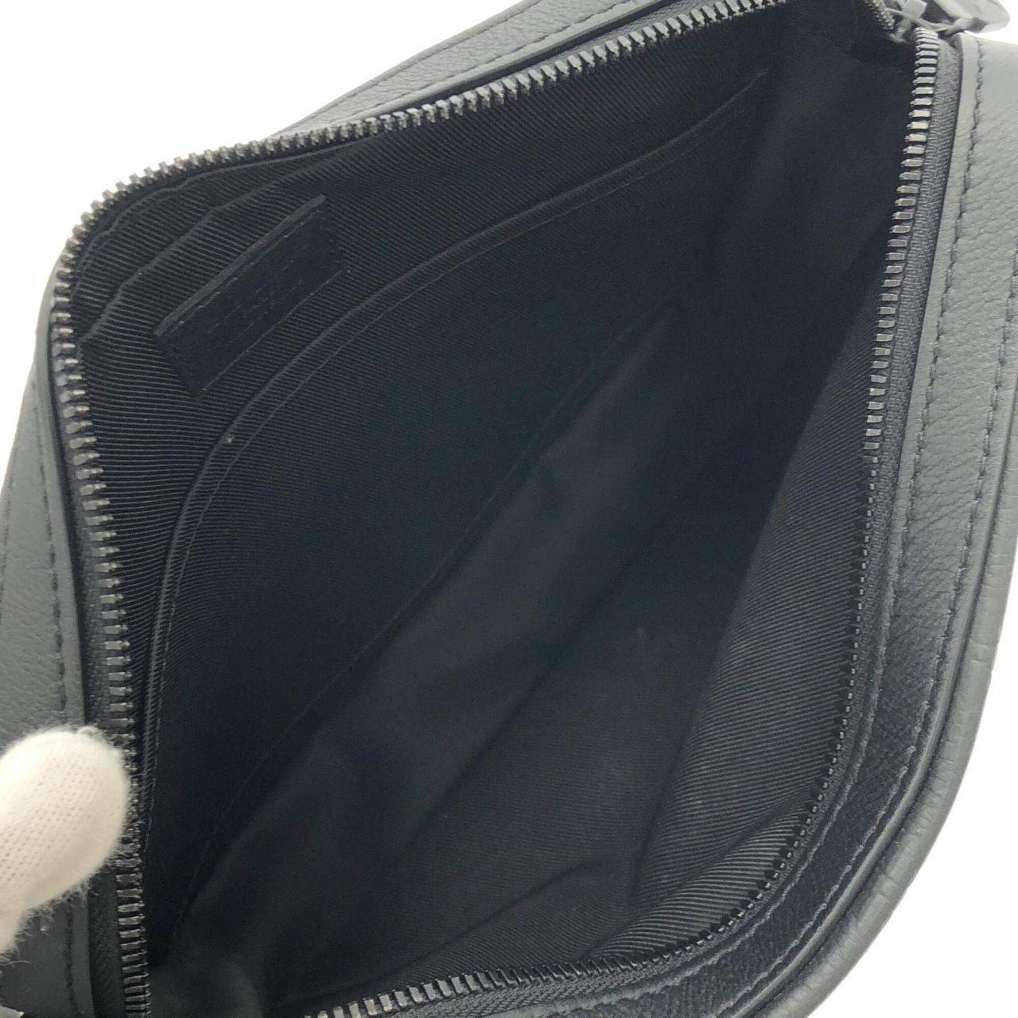 Louis Vuitton Black Leather Pouch Shoulder Bag (Pre-Owned)