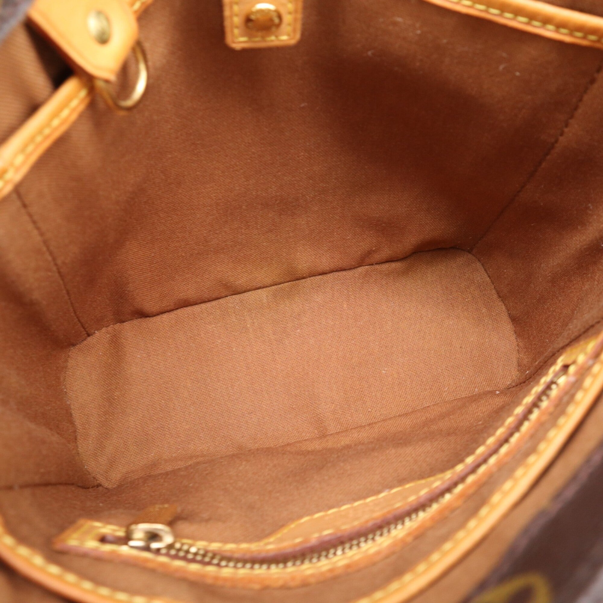 Louis Vuitton Beige Brown Coated Canvas Leather Handbag (Pre-Owned)