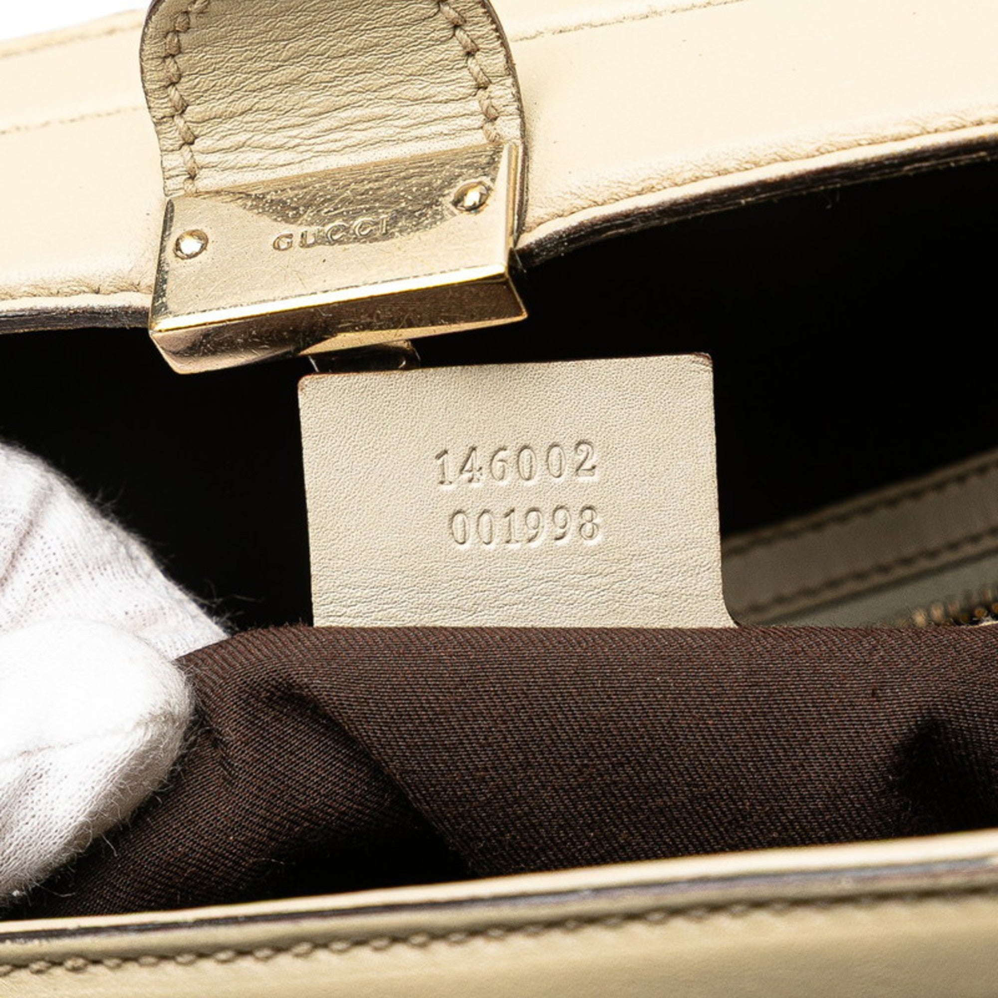 Gucci Guccissima Beige Leather Handbag (Pre-Owned)