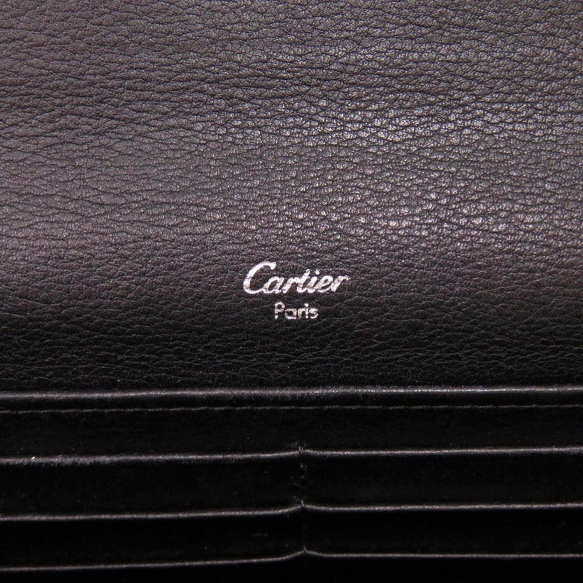 Cartier Happy Birthday Black Patent Leather Long Wallet (Bi-Fold) (Pre-Owned)