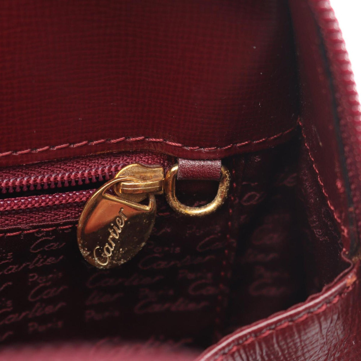 Cartier Bordeaux Leather Backpack (Pre-Owned)