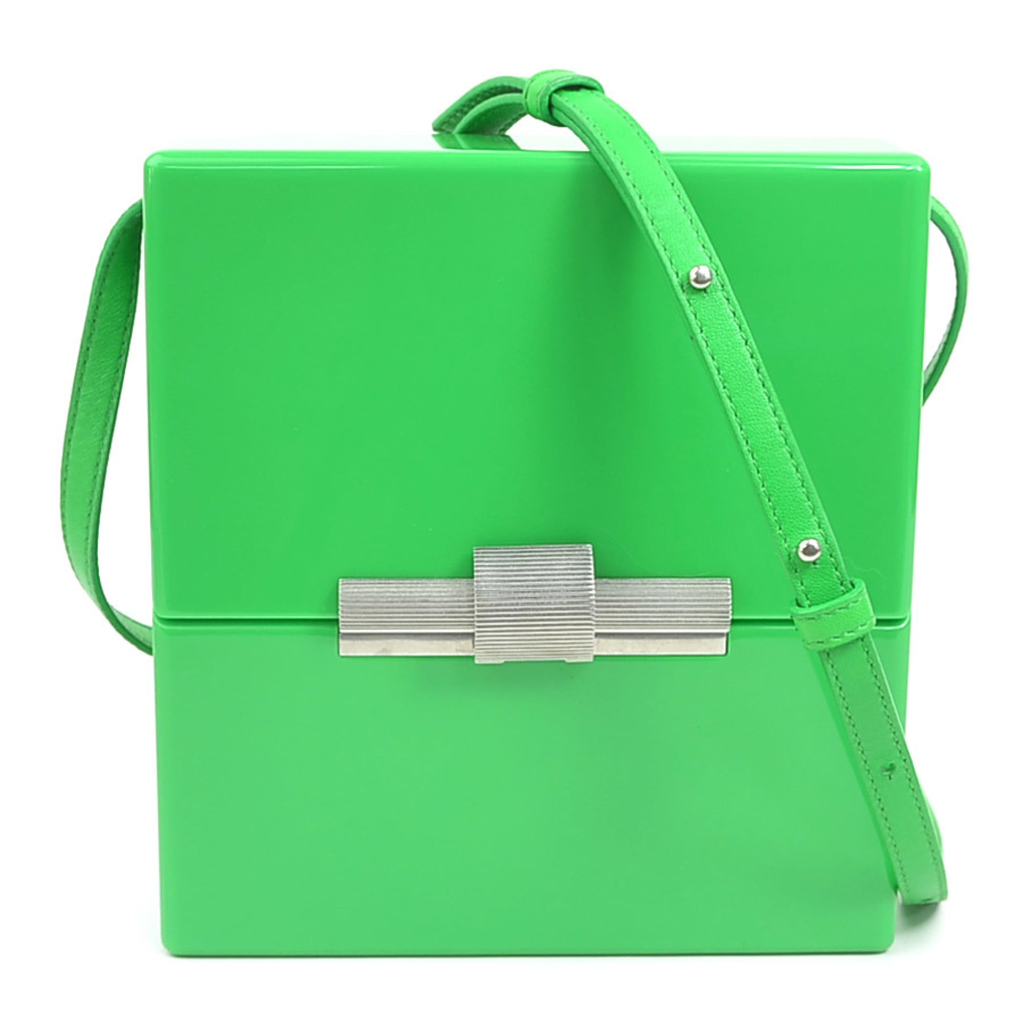 Bottega Veneta Green Acrylic Leather Shoulder Bag (Pre-Owned)