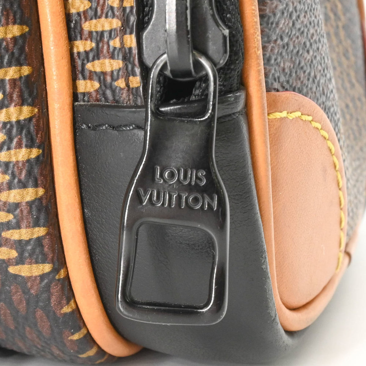 Louis Vuitton Black Brown Damier Canvas Leather Crossbody Bag Shoulder Bag (Pre-Owned)
