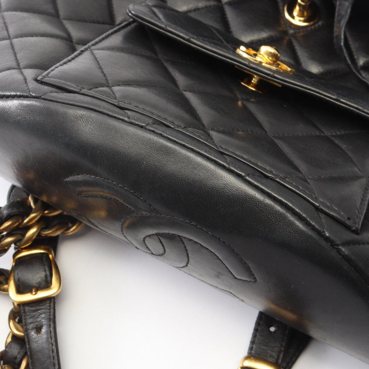 Chanel Matelasse Black Leather Backpack (Pre-Owned)