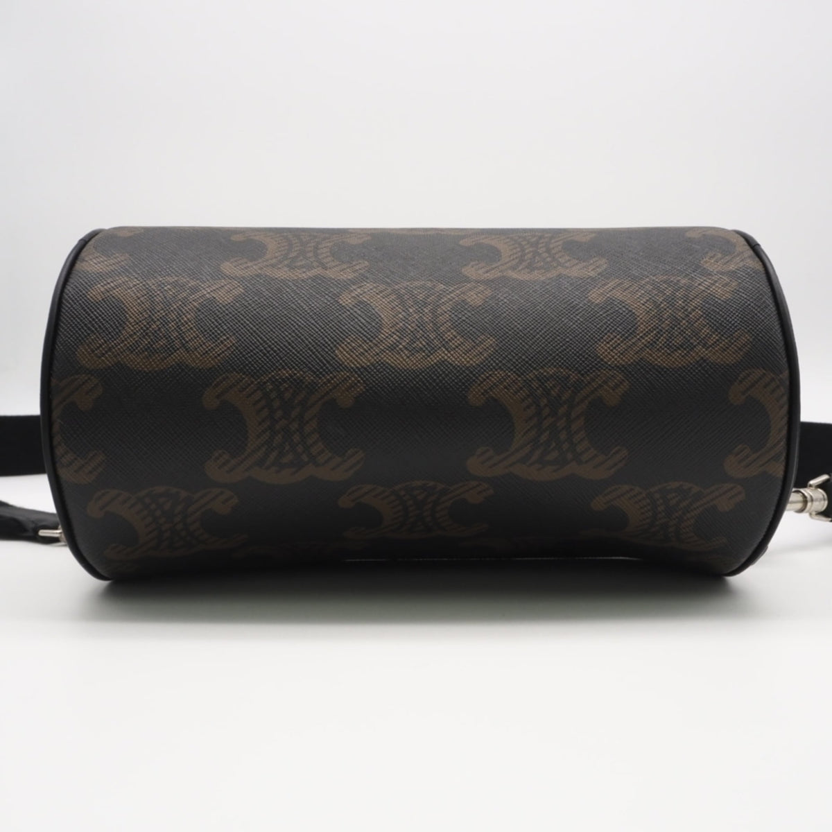 Celine Black Brown White Coated Canvas Leather Shoulder Bag (Pre-Owned)
