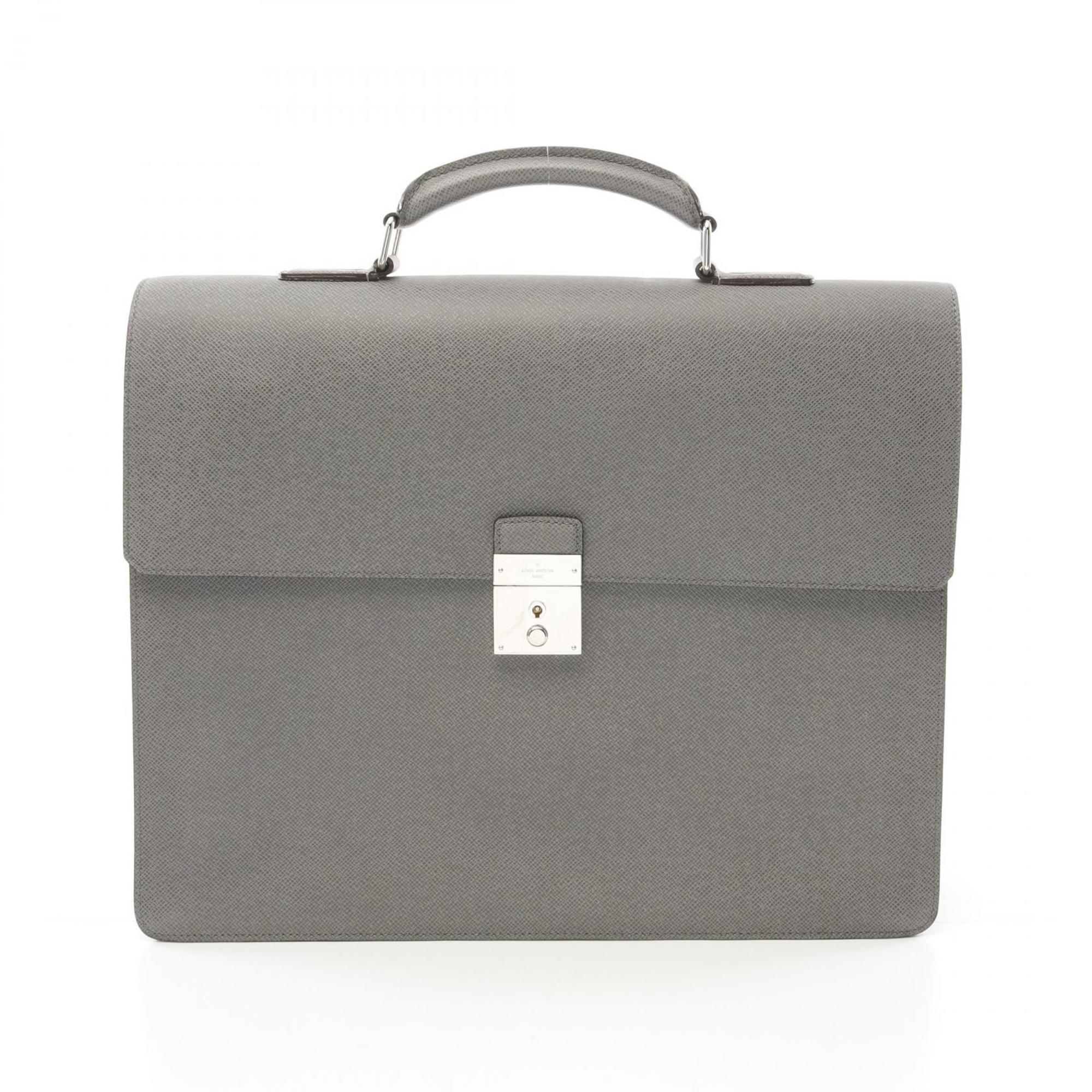 Louis Vuitton Glacier Gray Taiga Leather Briefcase Handbag (Pre-Owned)
