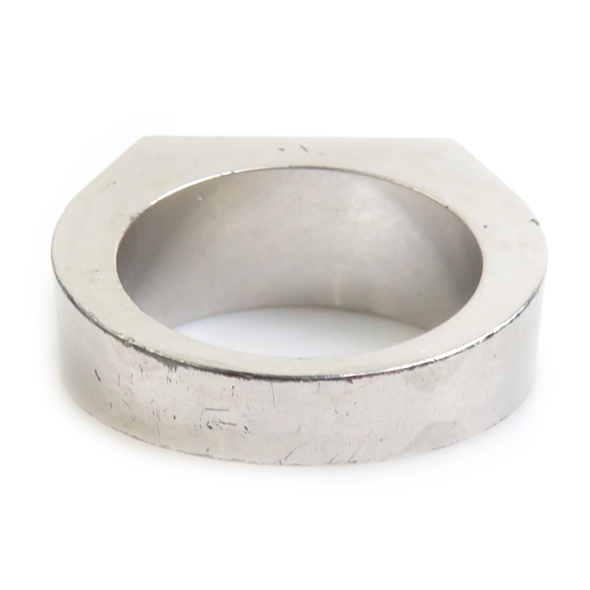 Louis Vuitton Silver Metal Band Ring (Pre-Owned)