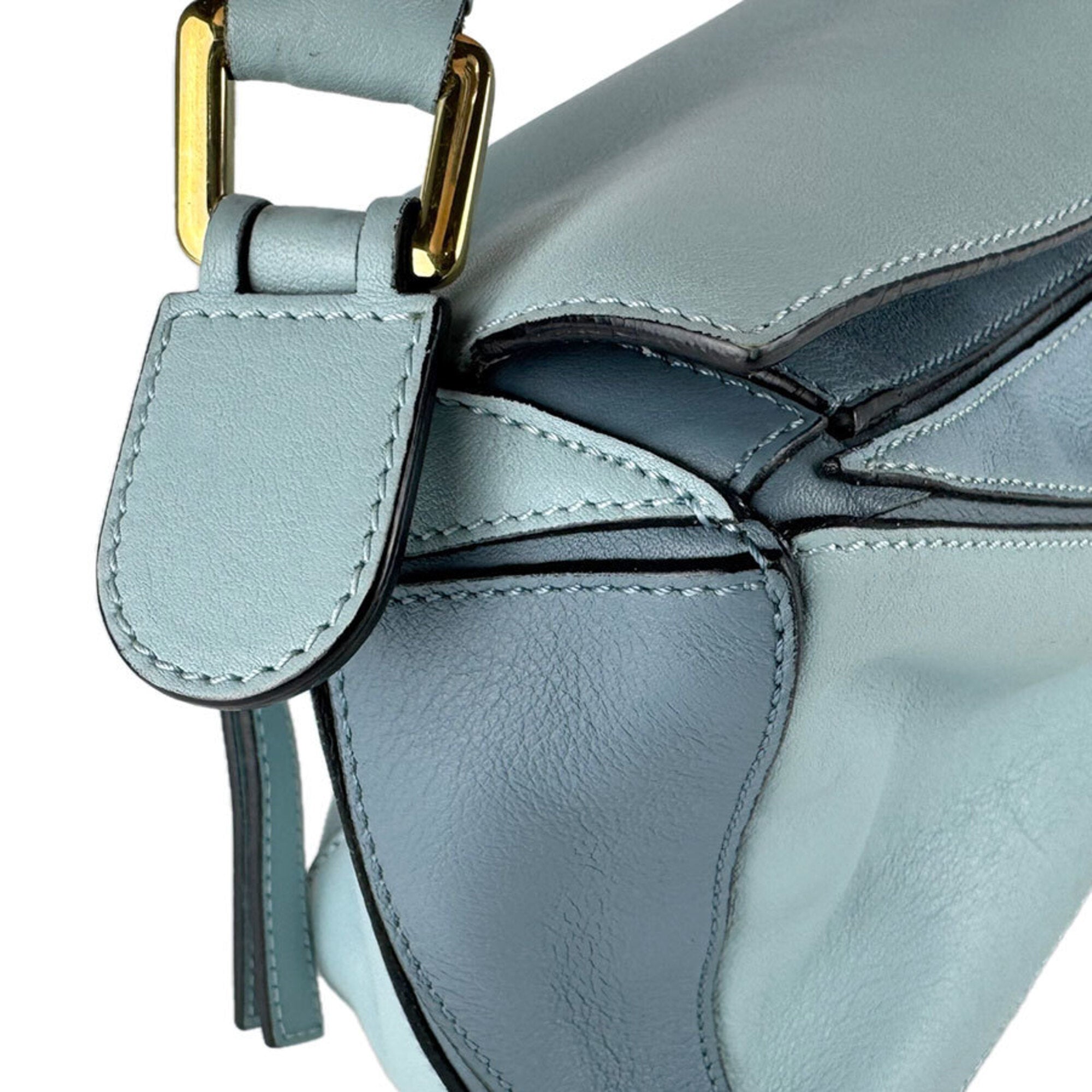 Loewe Blue Leather Handbag Shoulder Bag (Pre-Owned)