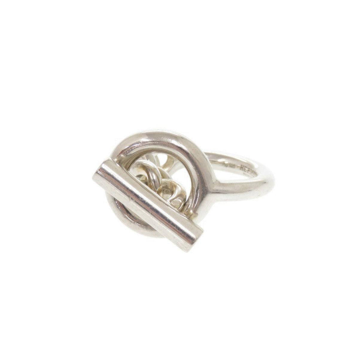 Hermes Silver Silver 925 Band Ring (Pre-Owned)