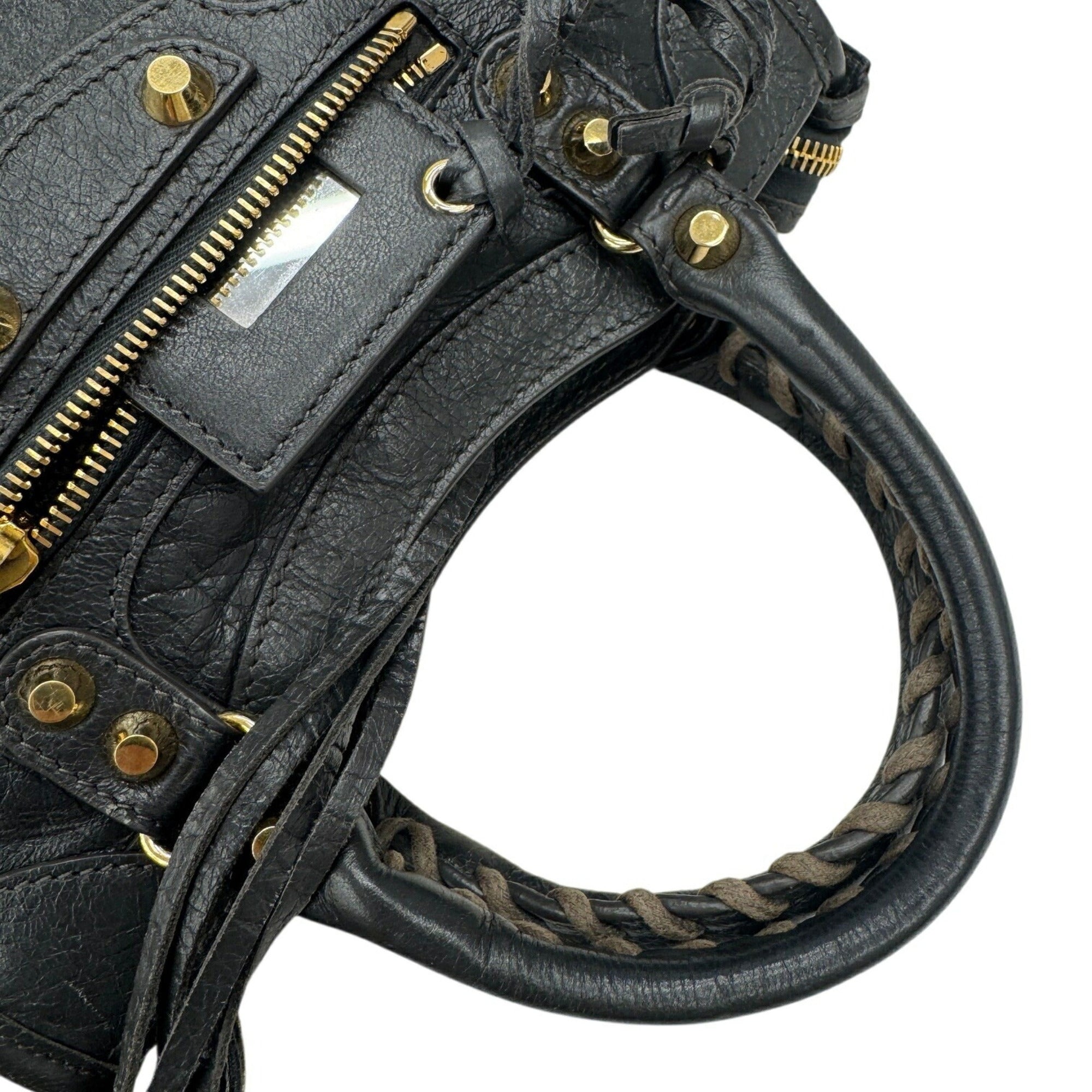 Balenciaga Gray Leather Handbag Shoulder Bag (Pre-Owned)