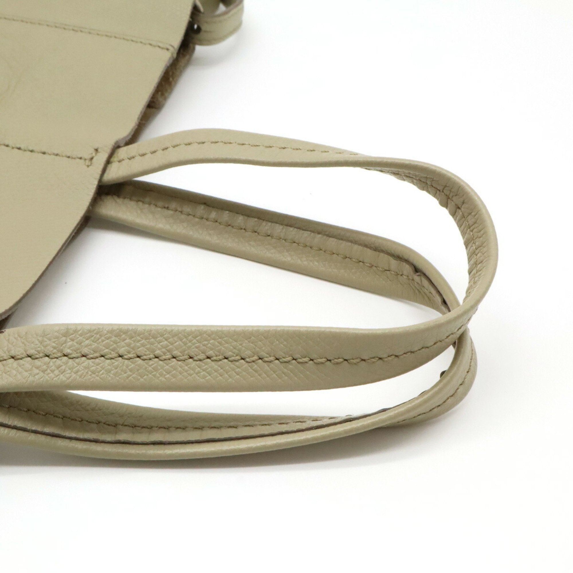 Celine Cabas Beige Orange Sand Leather Shoulder Bag Tote Bag (Pre-Owned)