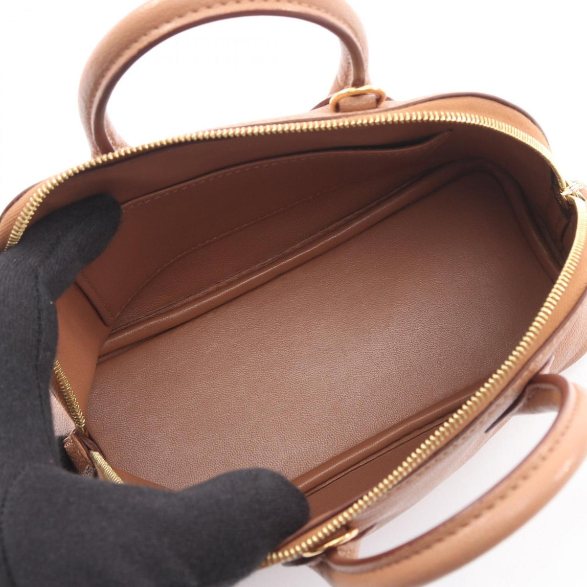 Hermes Brown Chevre Leather Handbag (Pre-Owned)