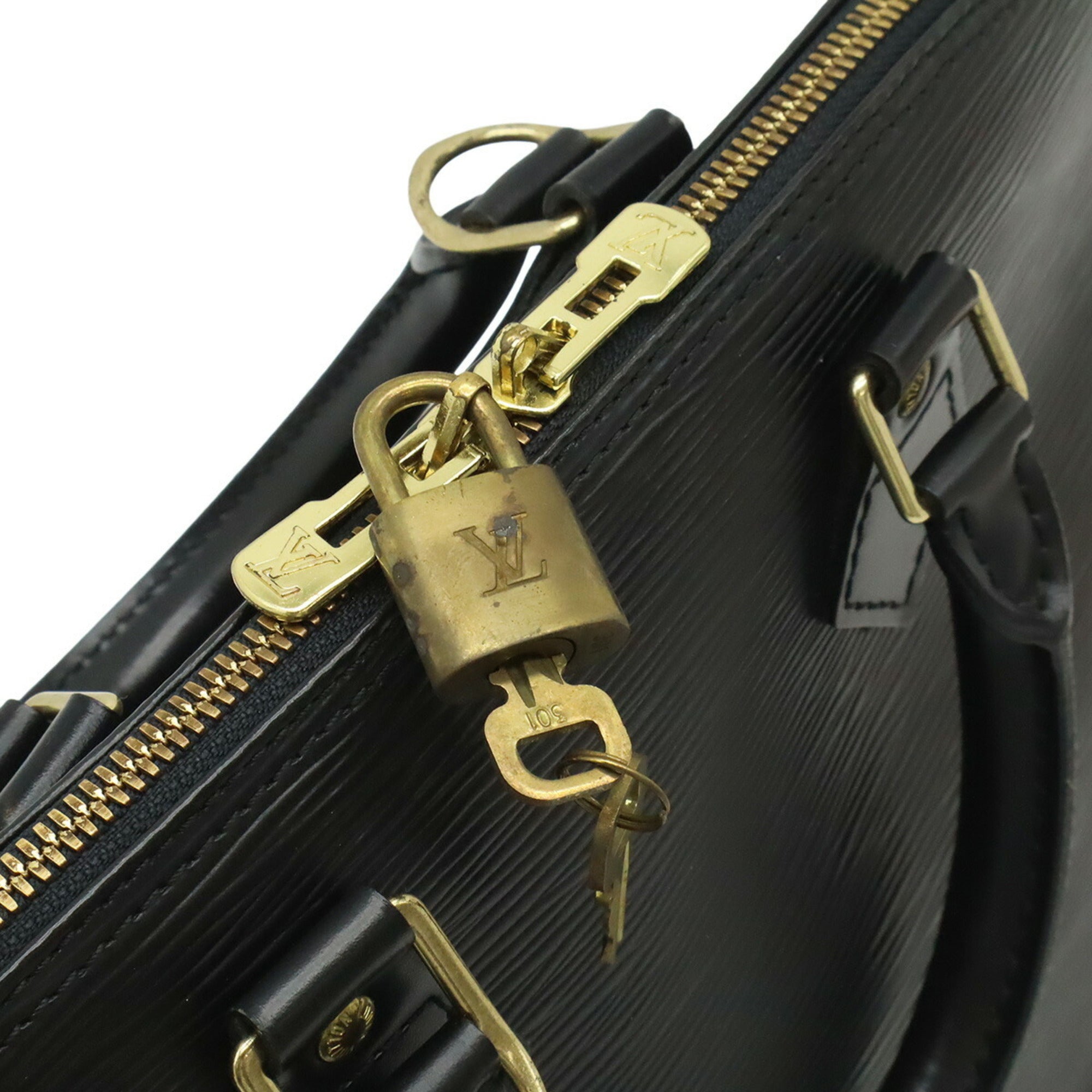 Louis Vuitton Black Noir Epi Leather Handbag (Pre-Owned)