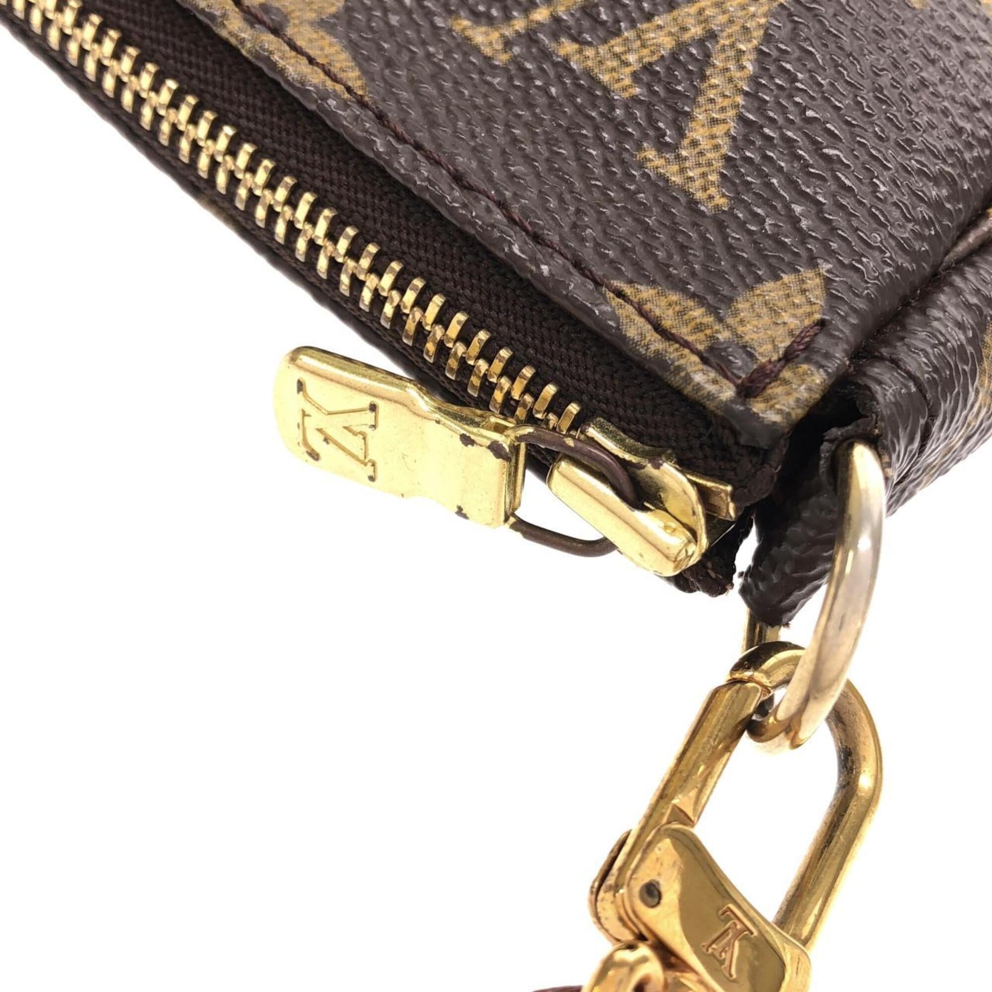 Louis Vuitton Marron Coated Canvas Pochette Pouch (Pre-Owned)