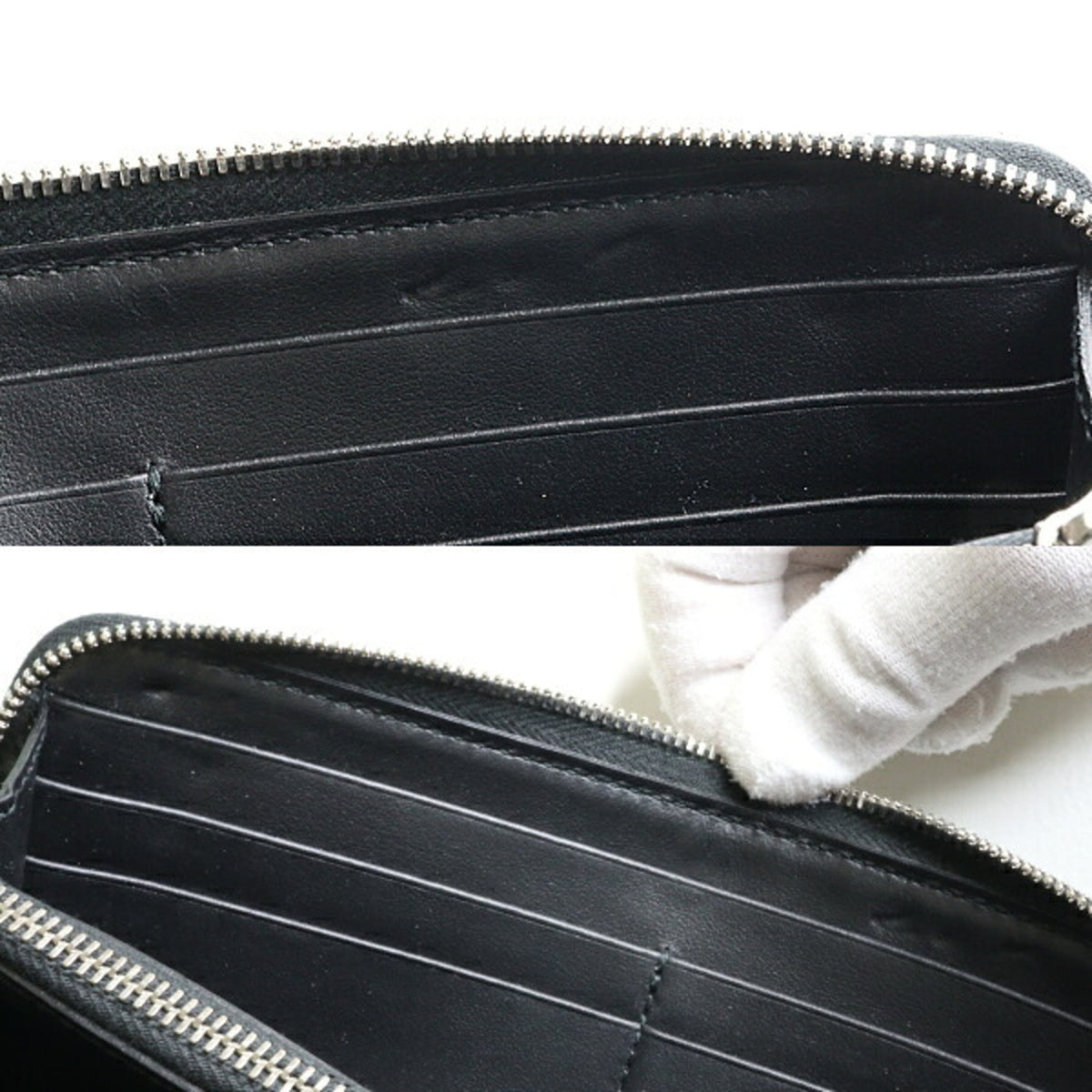 Bottega Veneta Black Leather Long Wallet (Bi-Fold) (Pre-Owned)