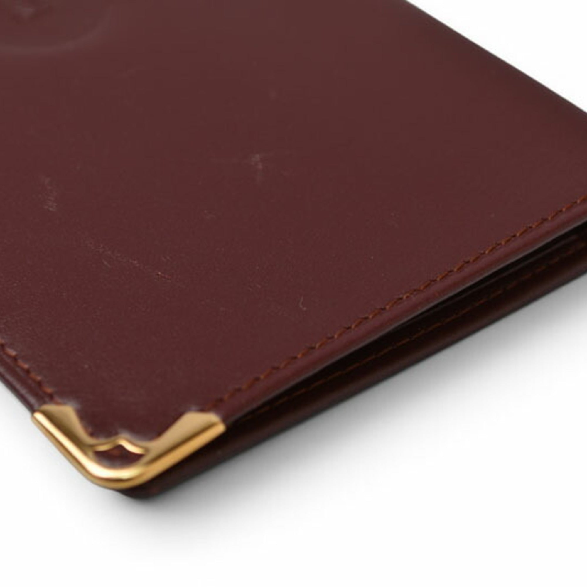 Cartier Must Bordeaux Leather Long Wallet (Bi-Fold) (Pre-Owned)