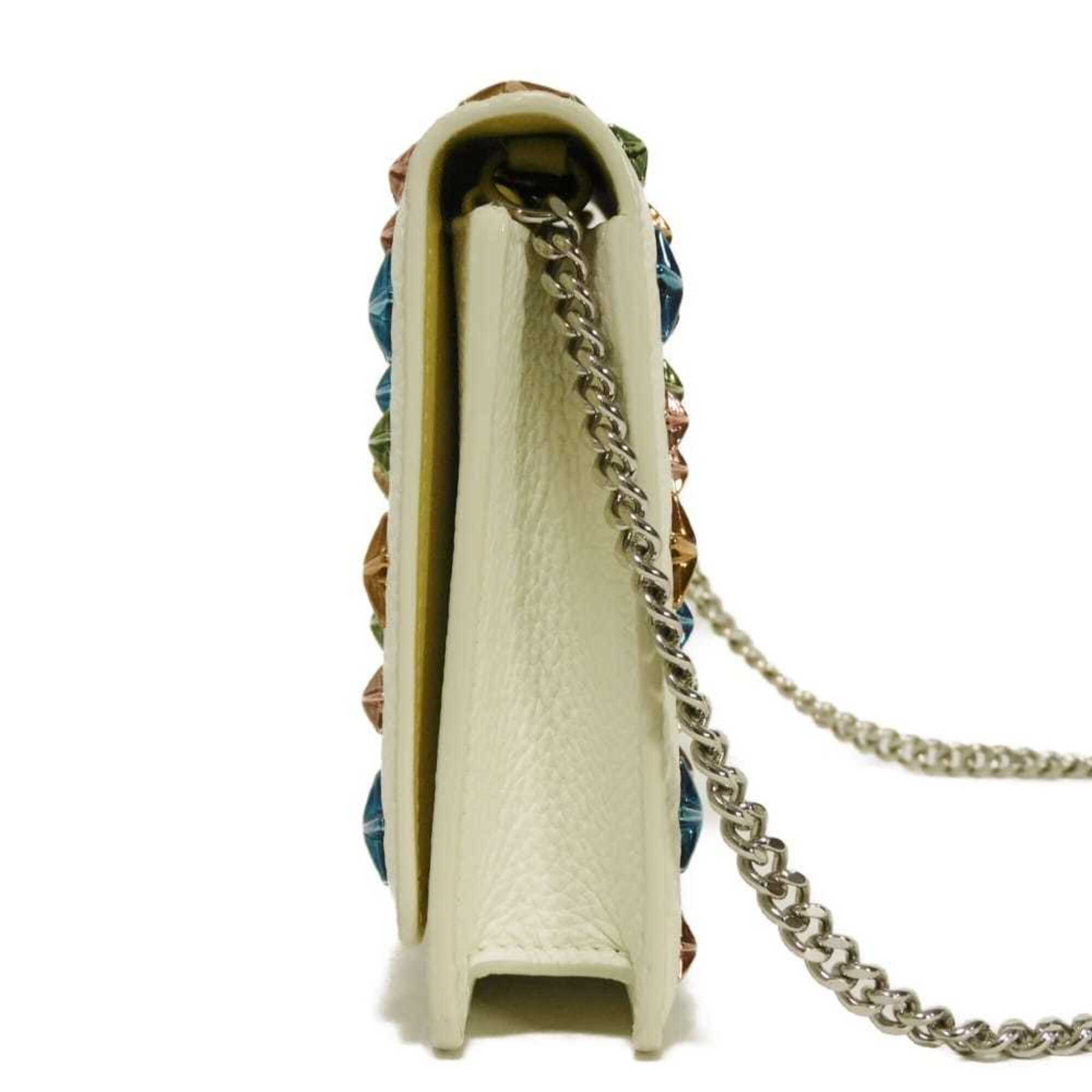 Jimmy Choo Ivory White Leather Shoulder Bag (Pre-Owned)