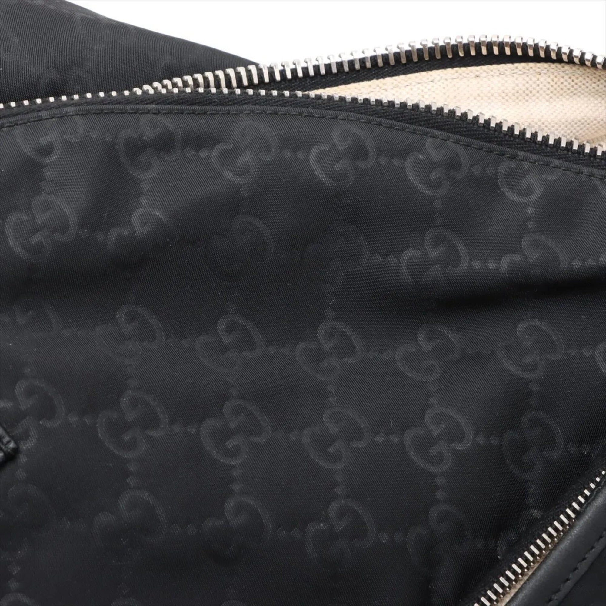 Gucci Black Leather Nylon Backpack (Pre-Owned)