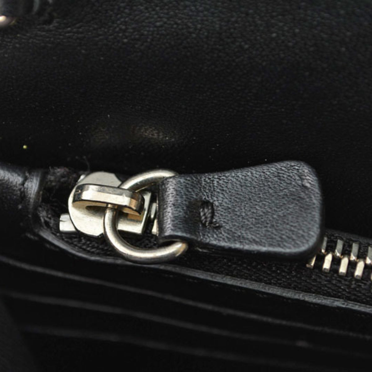 Jimmy Choo Black Leather Rhinestone Chain/Shoulder Wallet (Pre-Owned)