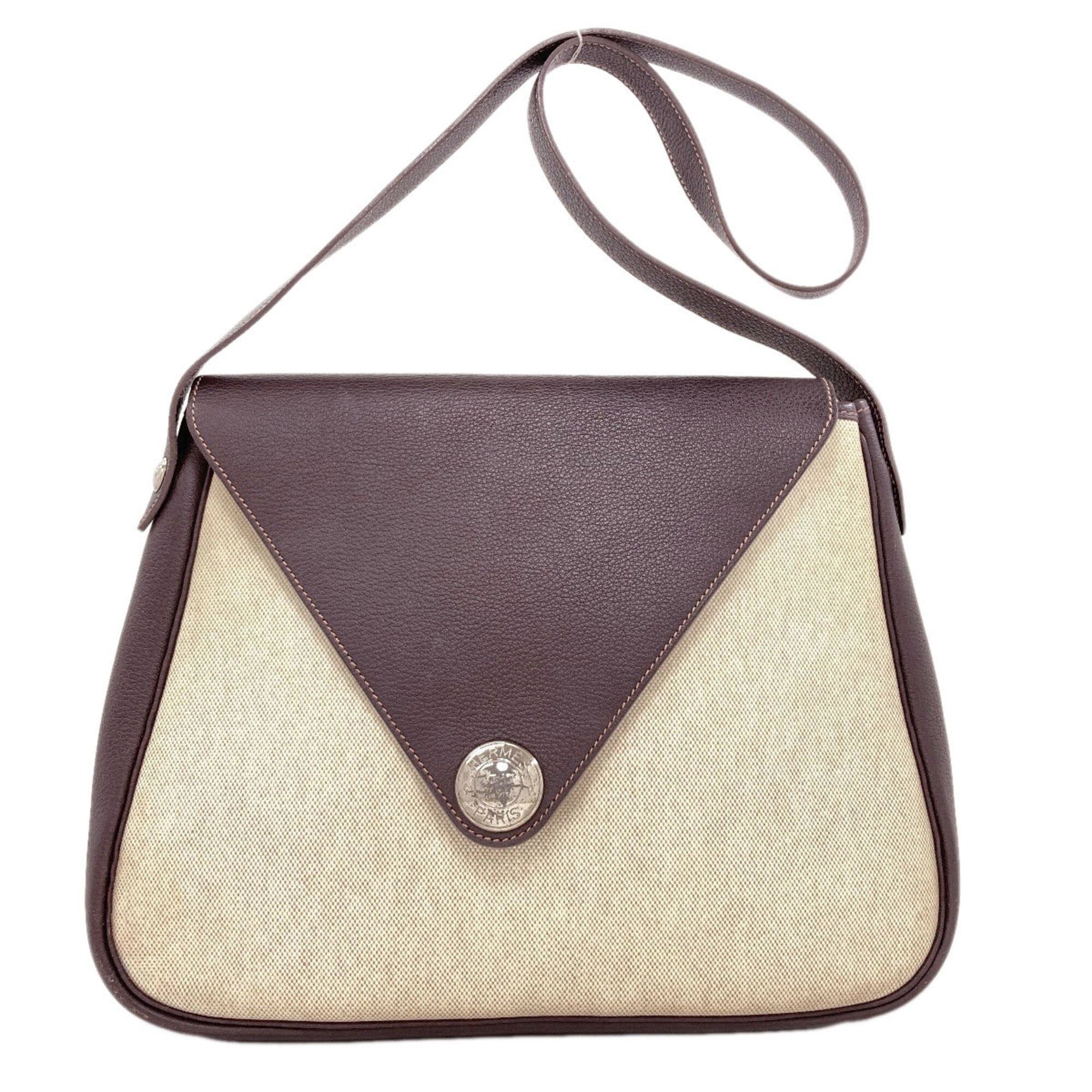 Hermes Beige Brown Toile H Shoulder Bag (Pre-Owned)