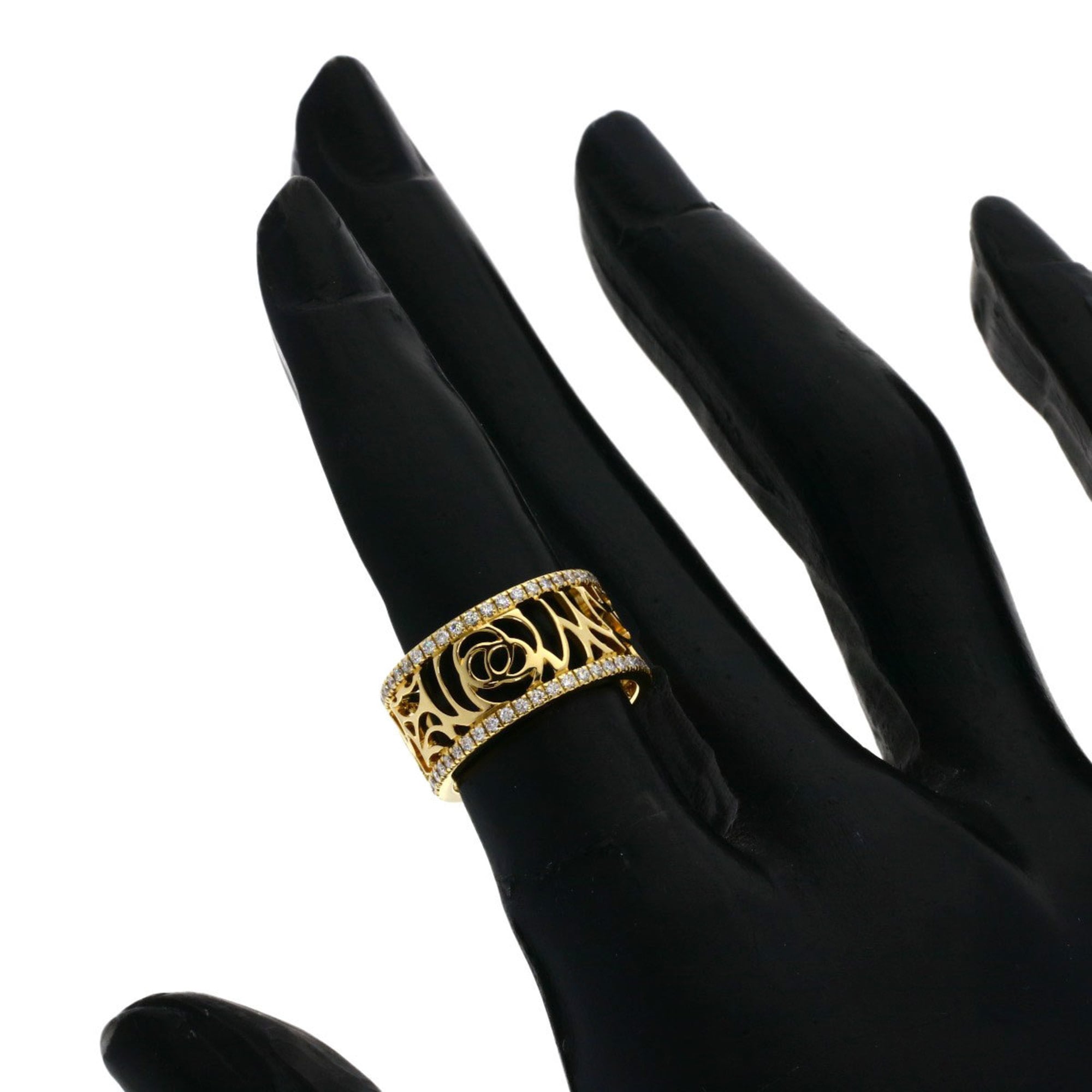 Chanel Camellia Yellow Band Ring (Pre-Owned)