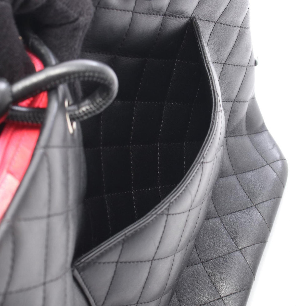 Chanel Black Leather Handbag Tote Bag (Pre-Owned)