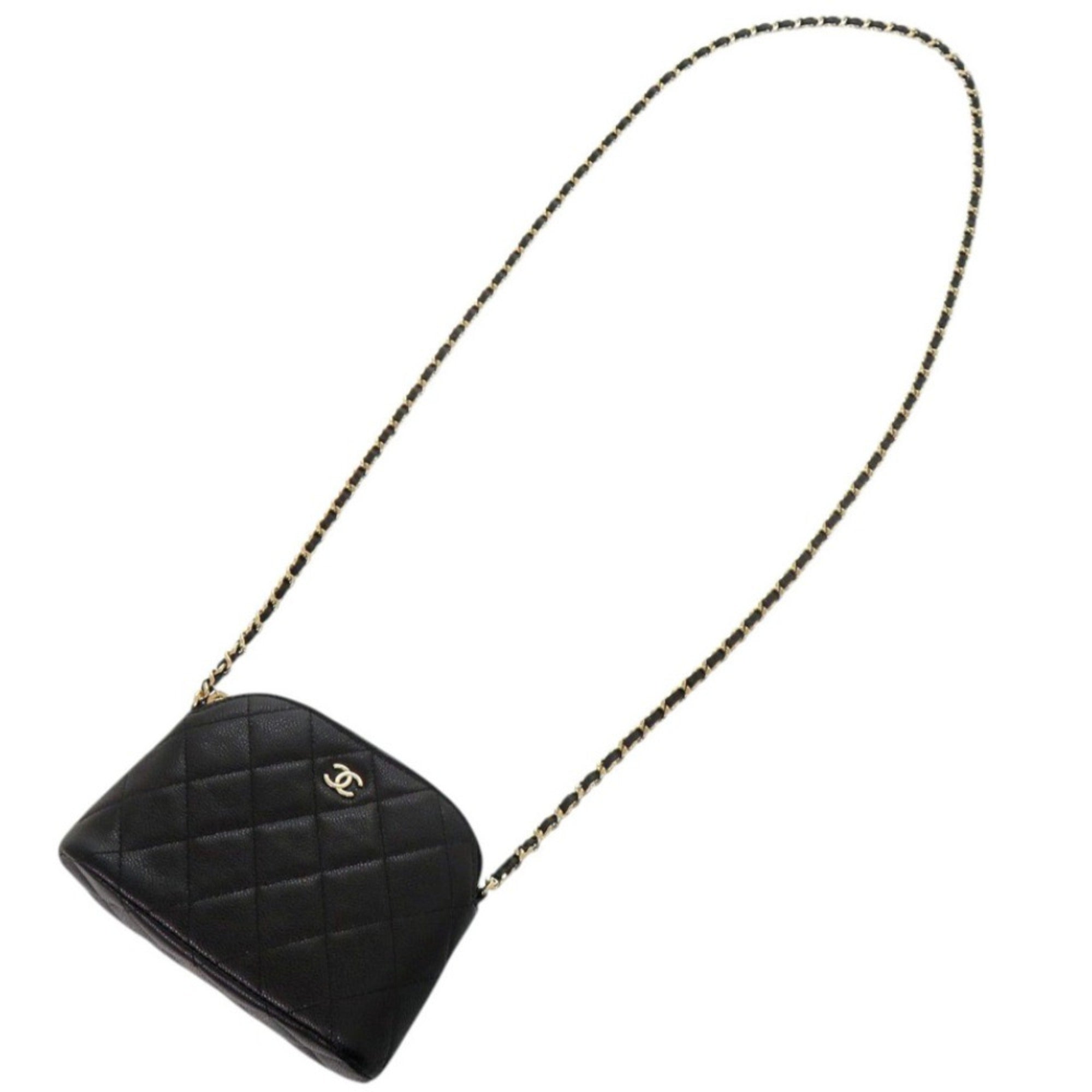 Chanel Black Grained Calfskin Shoulder Bag (Pre-Owned)